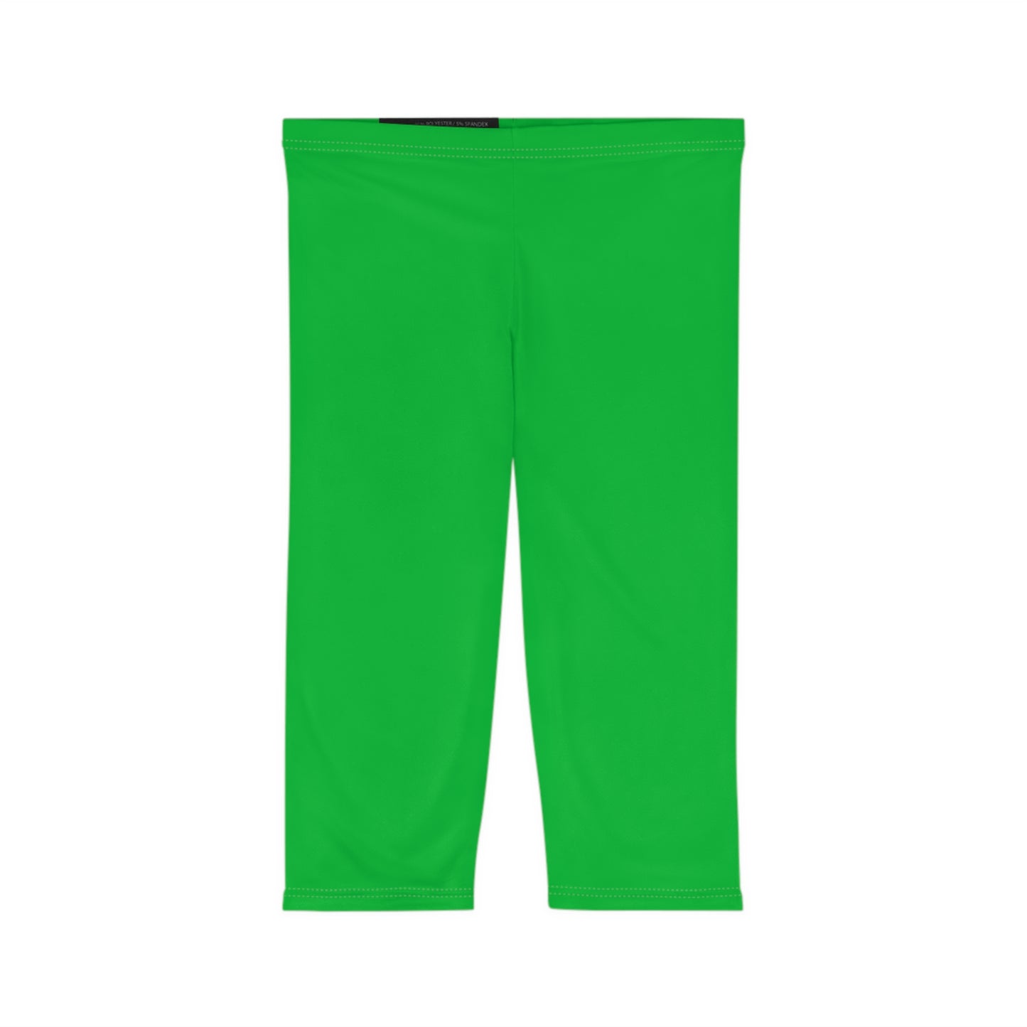 Jade Green Color Women's Brushed Suede Poly Span Casual Capri Leggings XS-2XL