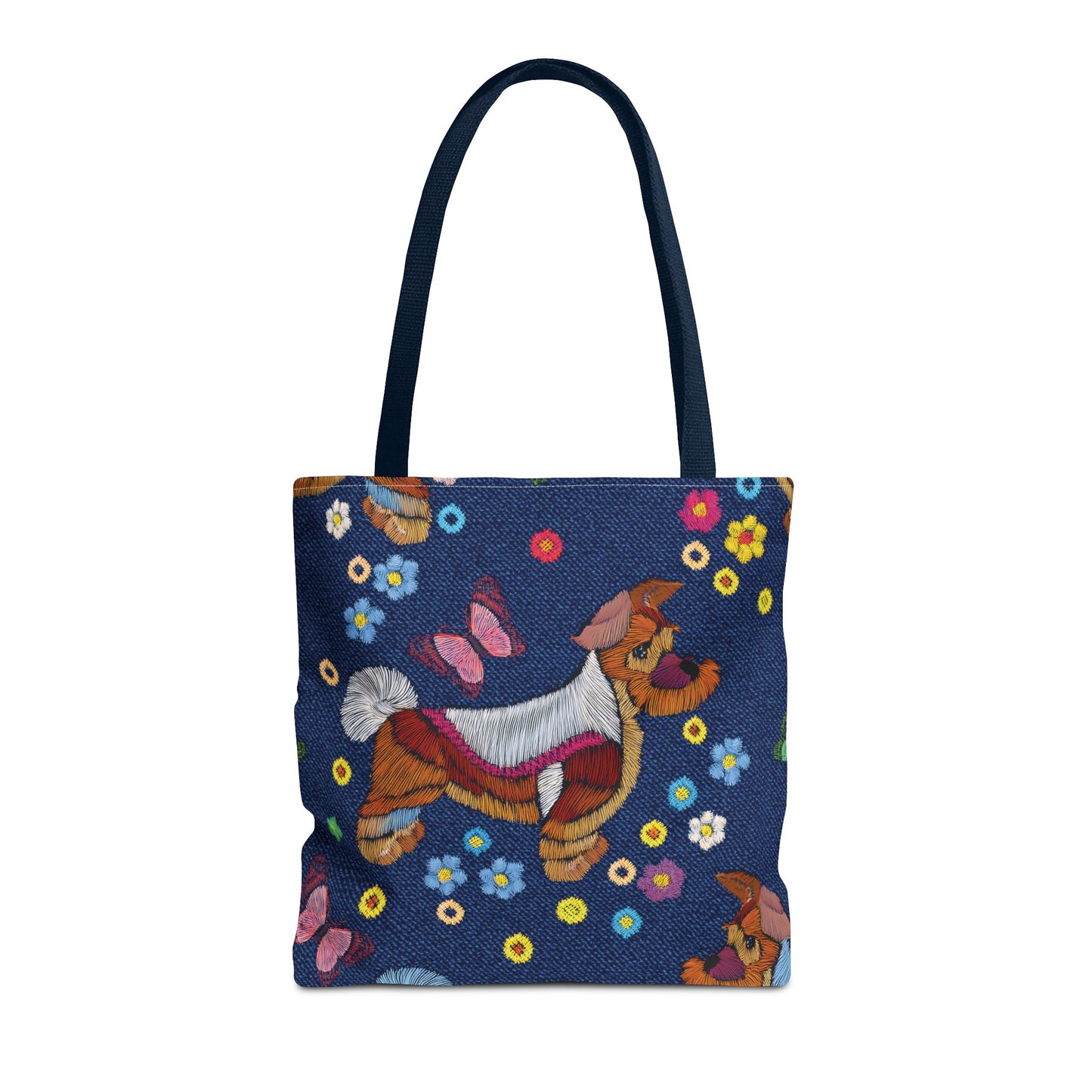 Denim Fabric Imitation Print Unisex Canvas Bag Poly Spun 3 Sizes Tote Bag 191-8