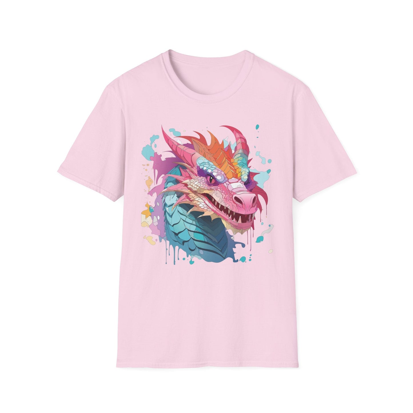 Dragon Graphic Tee Unisex Gildan Softstyle Cotton Shirt With Animal Art Design 64000