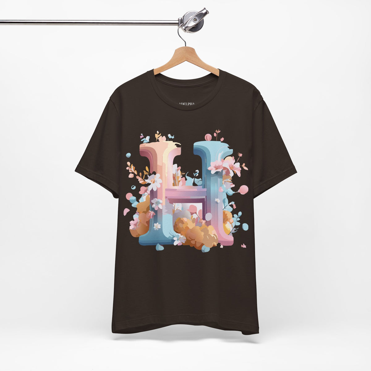 Letter H Graphic Unisex Cotton Bella+Canvas Tee with Art Letter Design