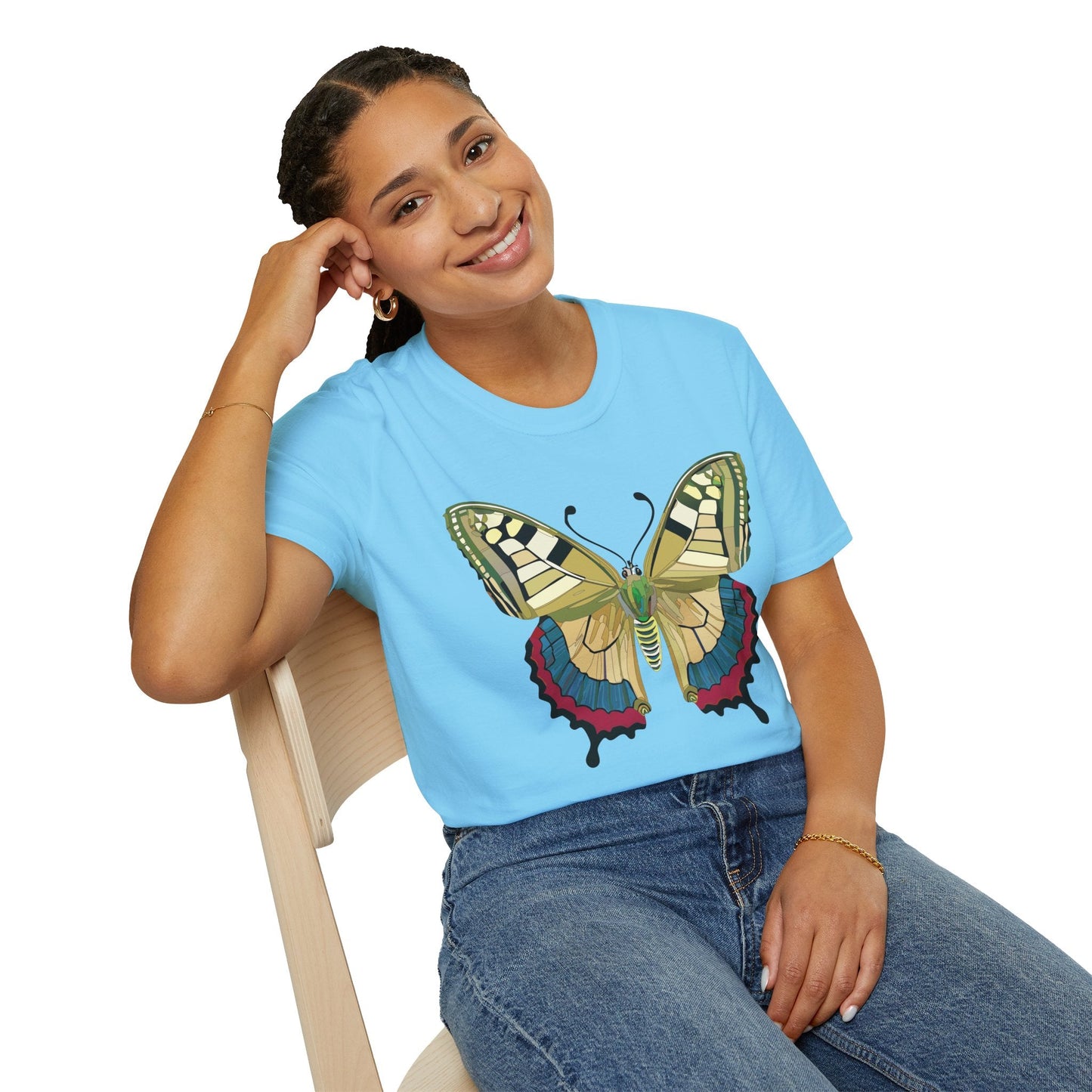 Butterfly T Shirt Unisex Monarch Design Soft Cotton Gildan 64000 Short Sleeve Tee