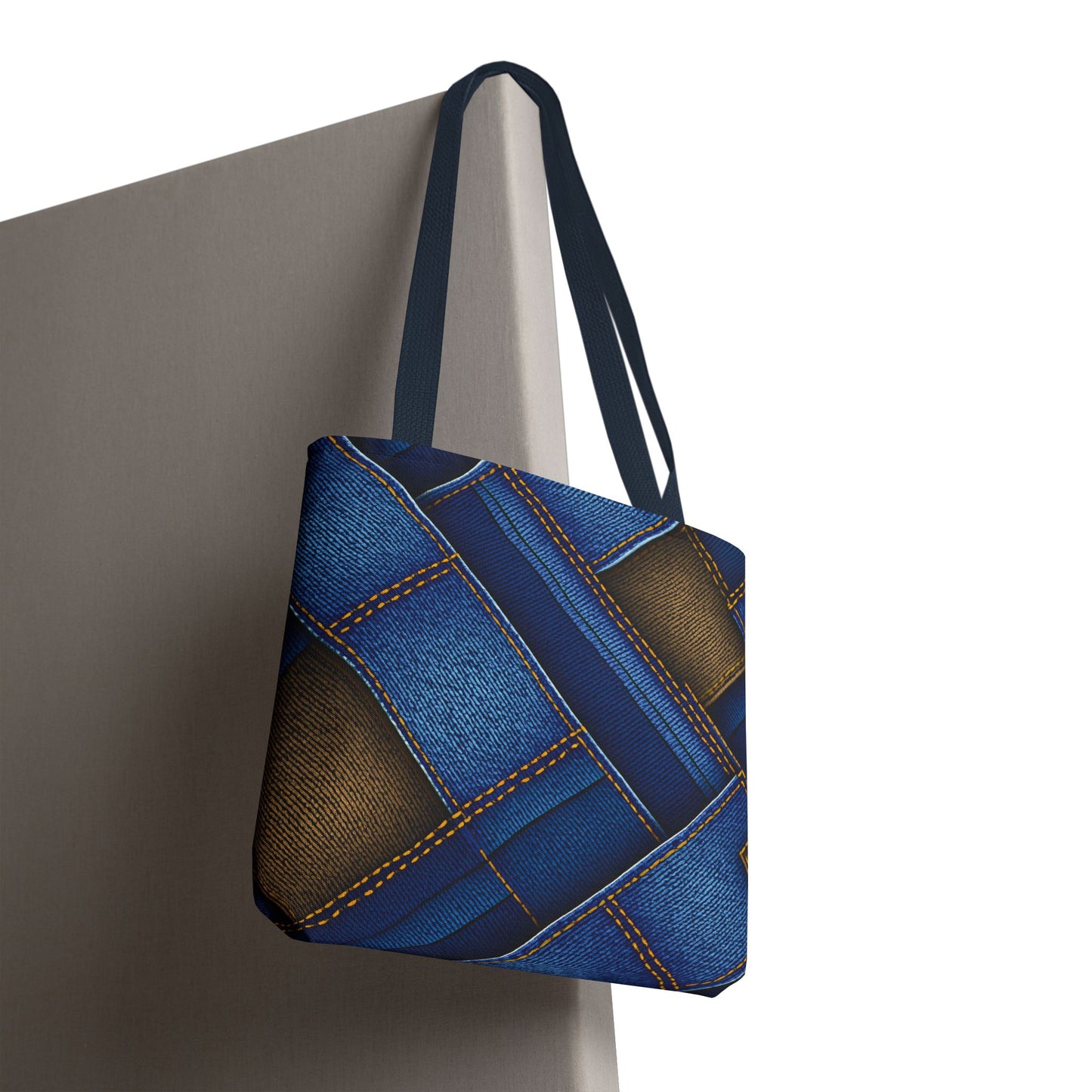 Denim Fabric Imitation Print Unisex Canvas Bag Poly Spun 3 Sizes Tote Bag 147