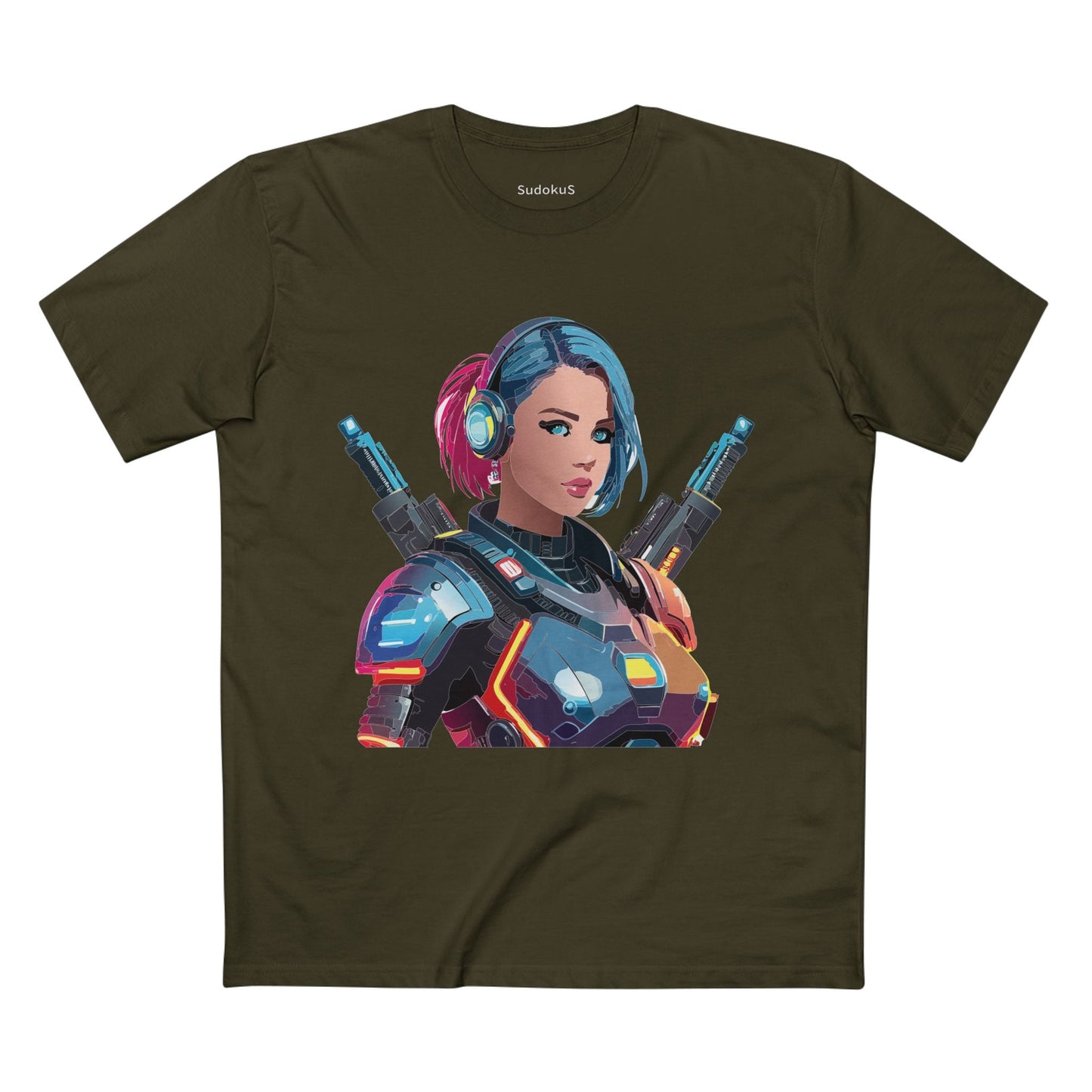 Army-woman Graphic Unisex 100 Cotton Staple Tee 8