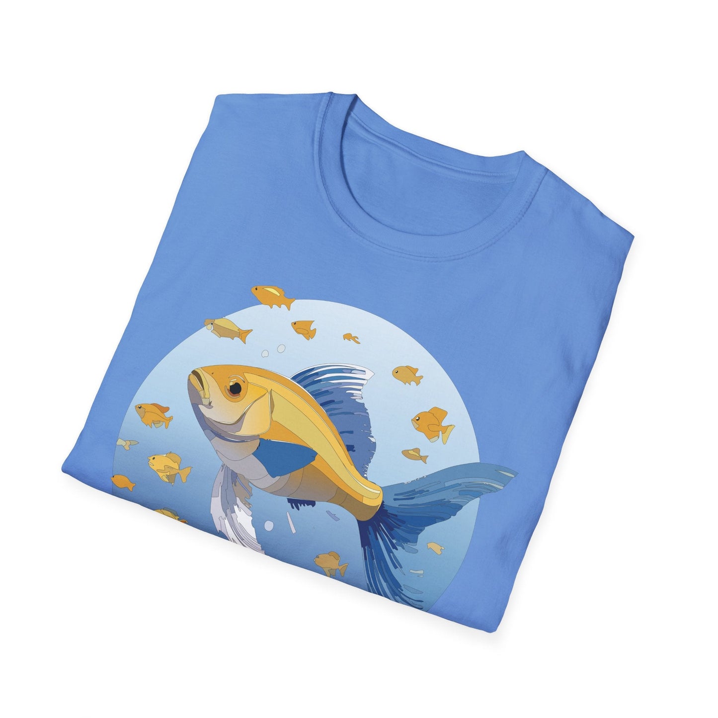 Fish Art Graphic Tee Shirt For Men And Women Unisex Cotton Softstyle Tee With Fish Artwork Design