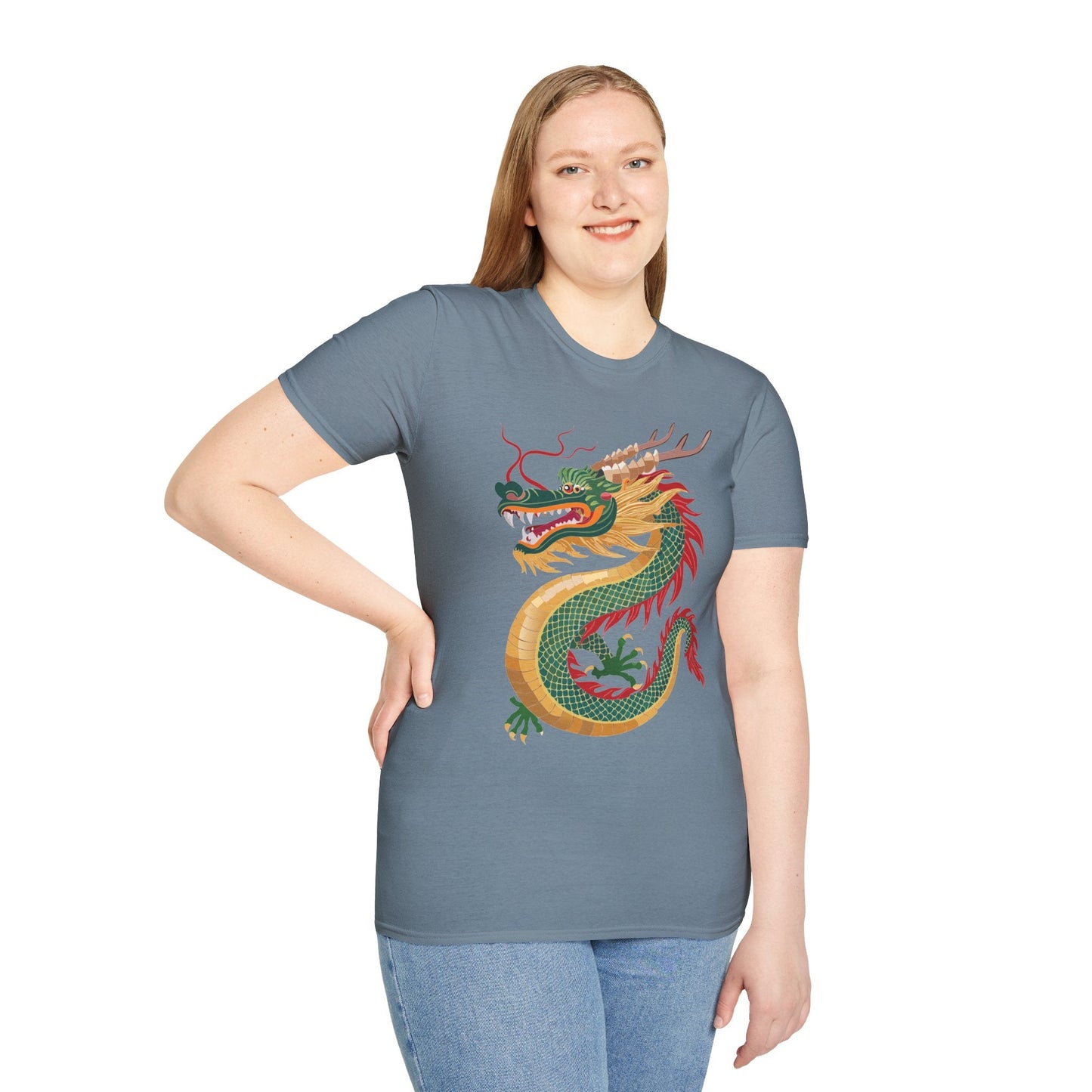 Dragon T Shirt Unisex Dragon Shirt With Animal Art Design Gildan Softstyle 64000 Tee