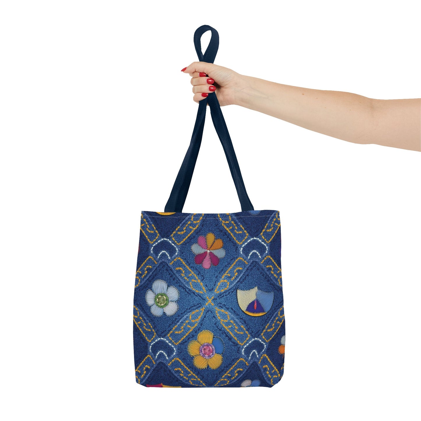 DENIM PRINT CANVAS BAG HIGH-QUALITY 100% SPUN POLY 3 SIZES CANVAS BAG-159-13