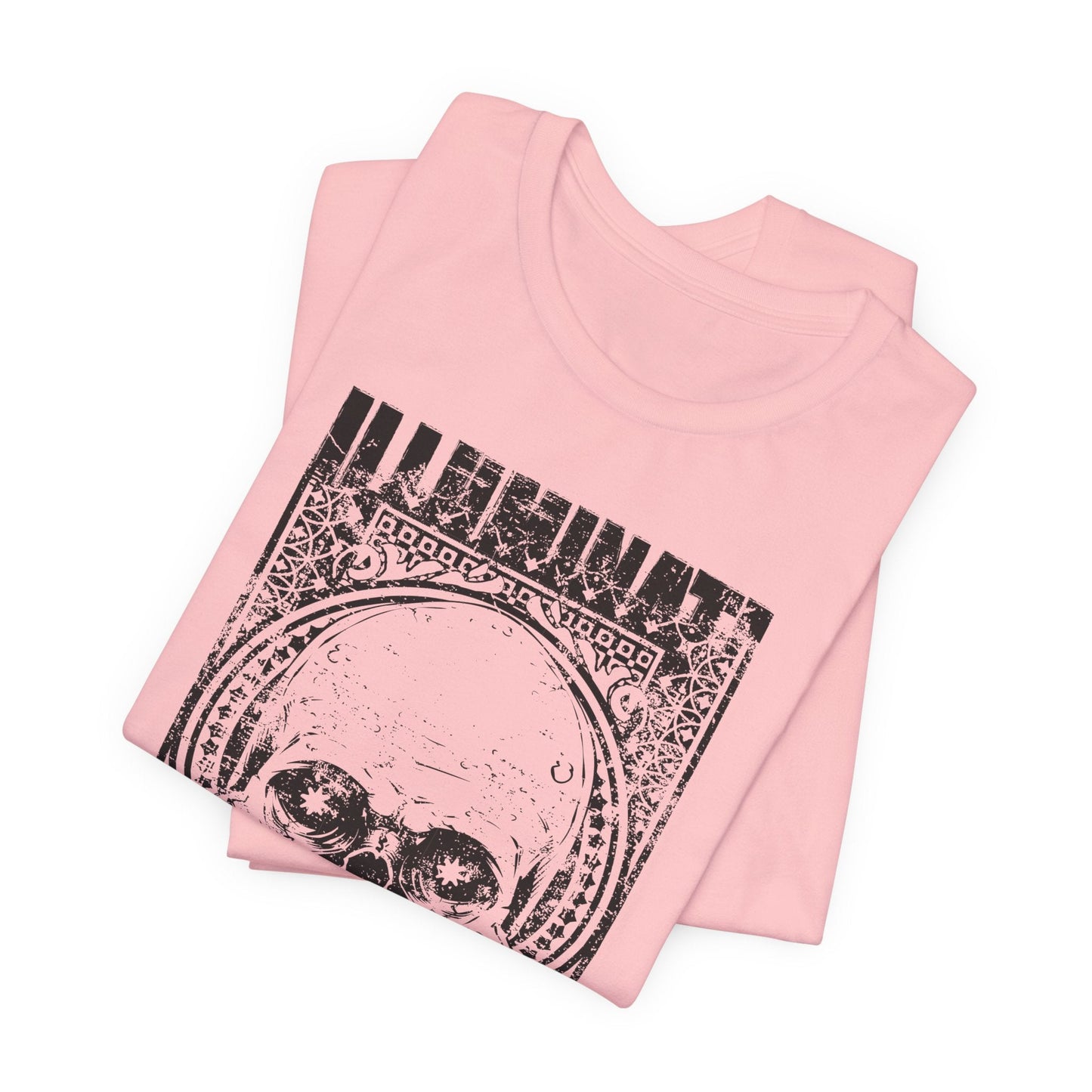 Skull Circle Graphic T-Shirt Vintage Etching Illustration Art Design Tee A-9
