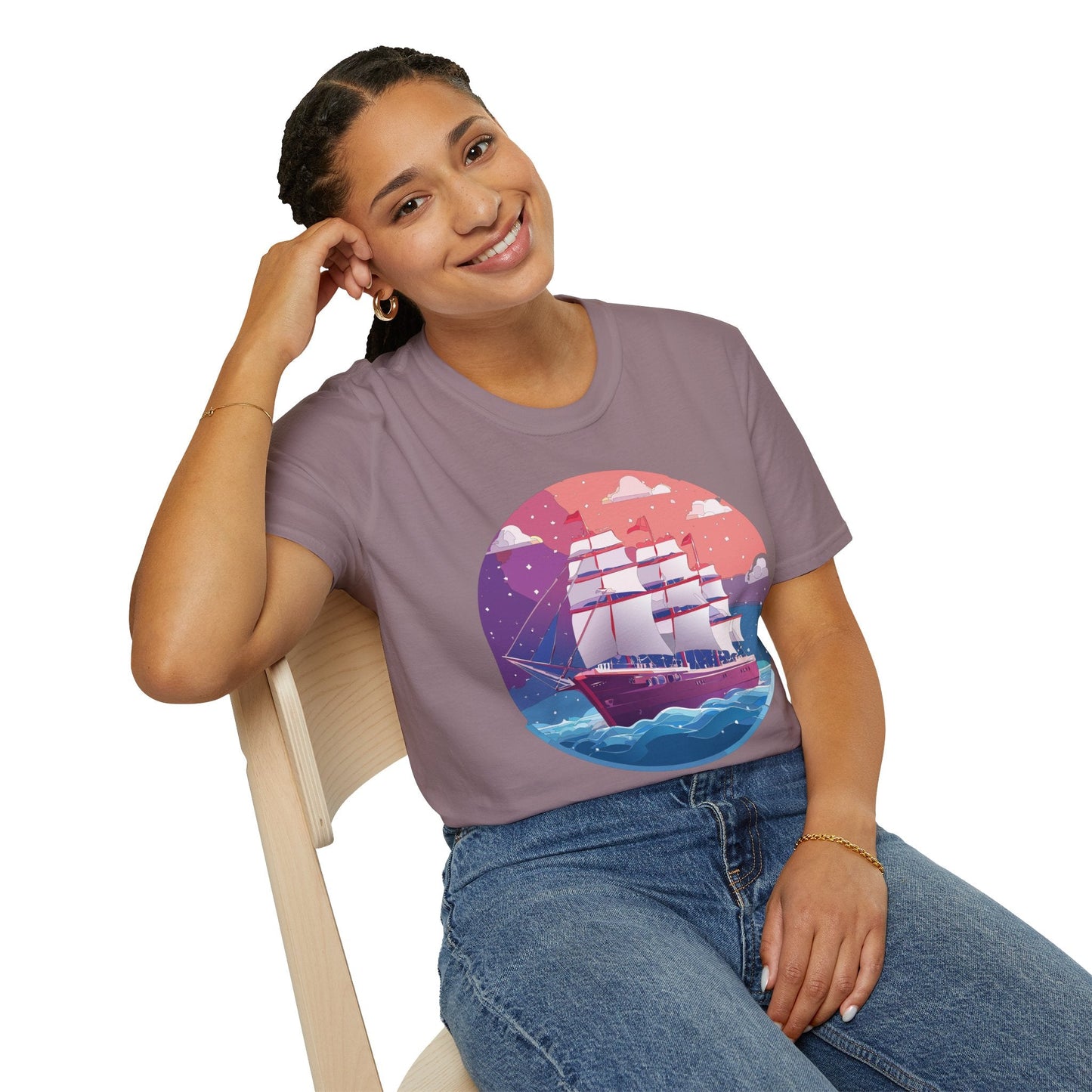 Unisex Gildan Softstyle 64000 T Shirt Ship Frigate Vessel Tee For Maritime Enthusiasts
