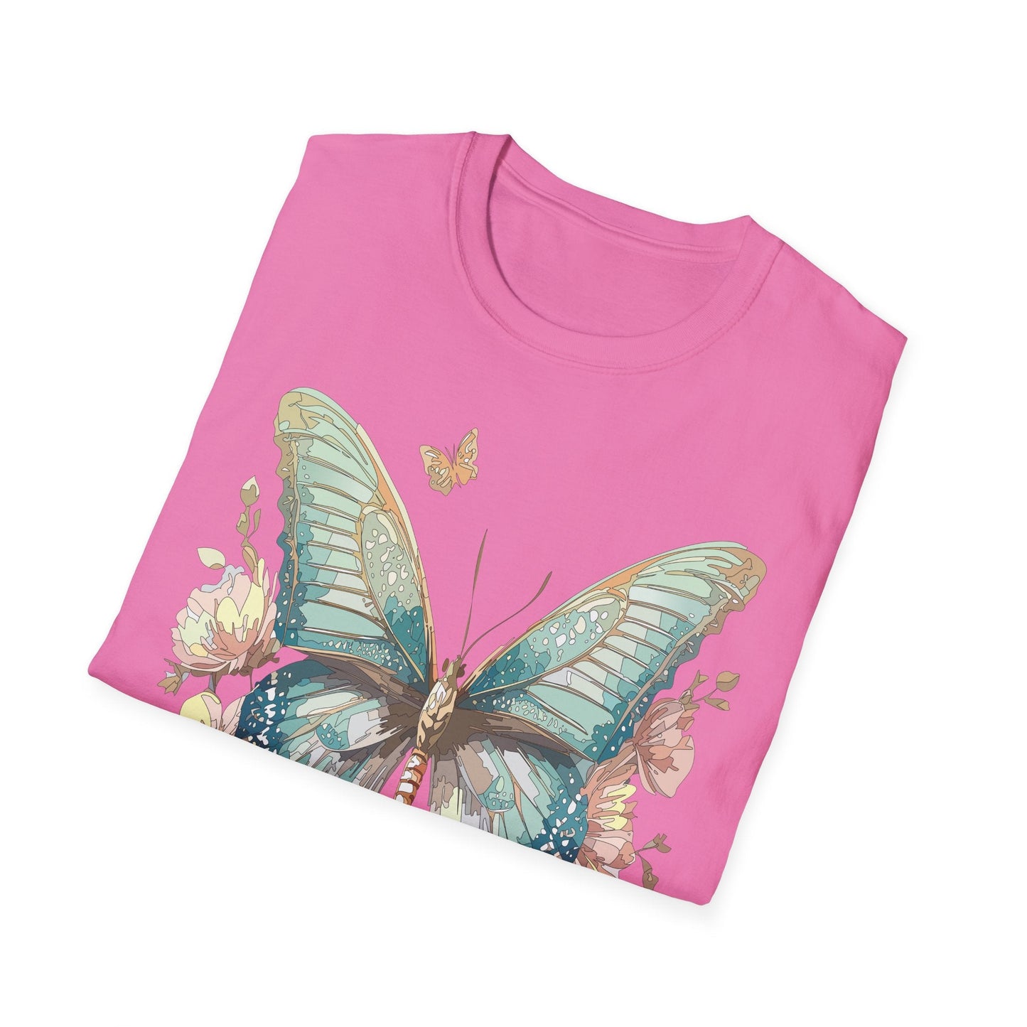 Butterfly Print Unisex T Shirt Monarch Design Softstyle 64000 Gildan Cotton Tee Quality