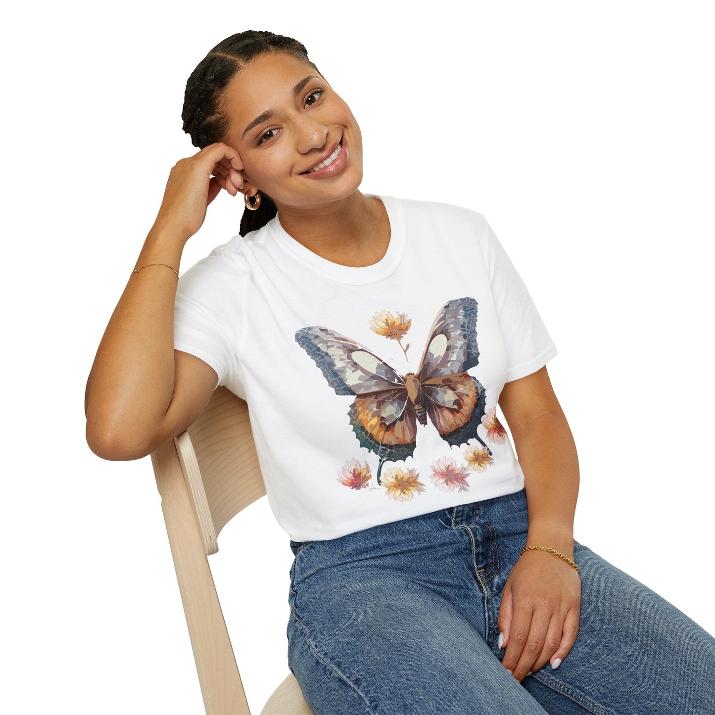Butterfly Shirt Unisex Monarch Butterfly Tee Gildan Softstyle 64000 Ring Spun Cotton