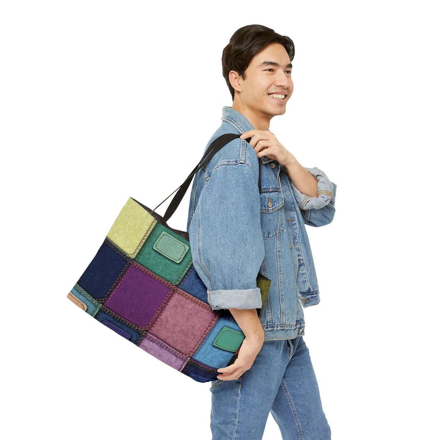Denim Color Imitation Print Unisex  Yoga Bag  Spun Polyester 24x13 Canvas Gym Bag 26-2