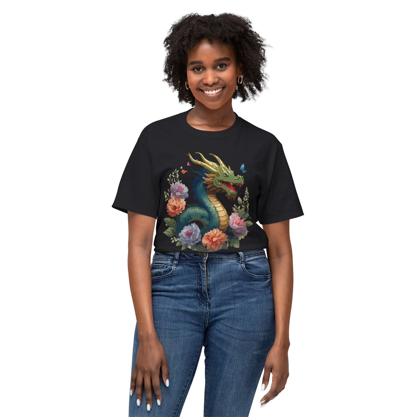 Dragon Art Print T Shirt Unisex HD Cotton Made In USA Full Color