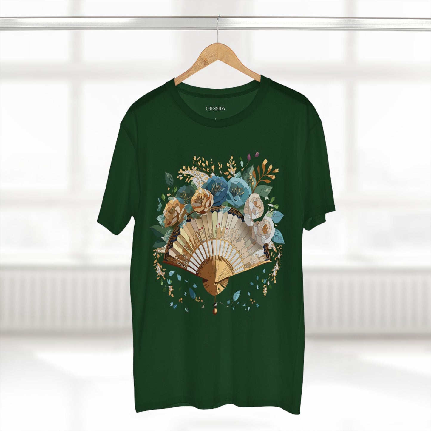 Antique Fan Graphic Design T-Shirt Unisex 100 Cotton Floral Carnival Artwork Tee 4