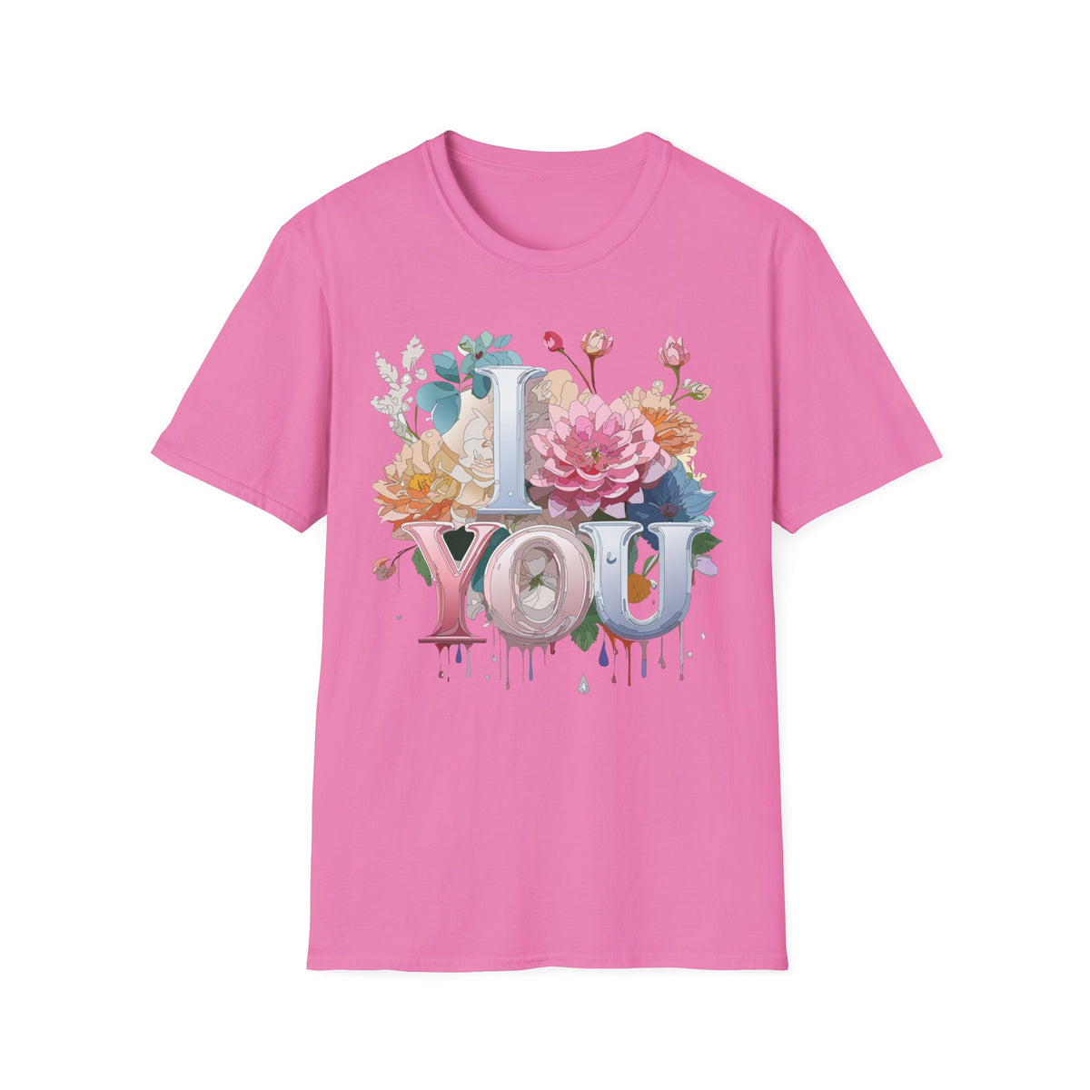 Floral "I Love You" Tee | Floral Lettering T-Shirt