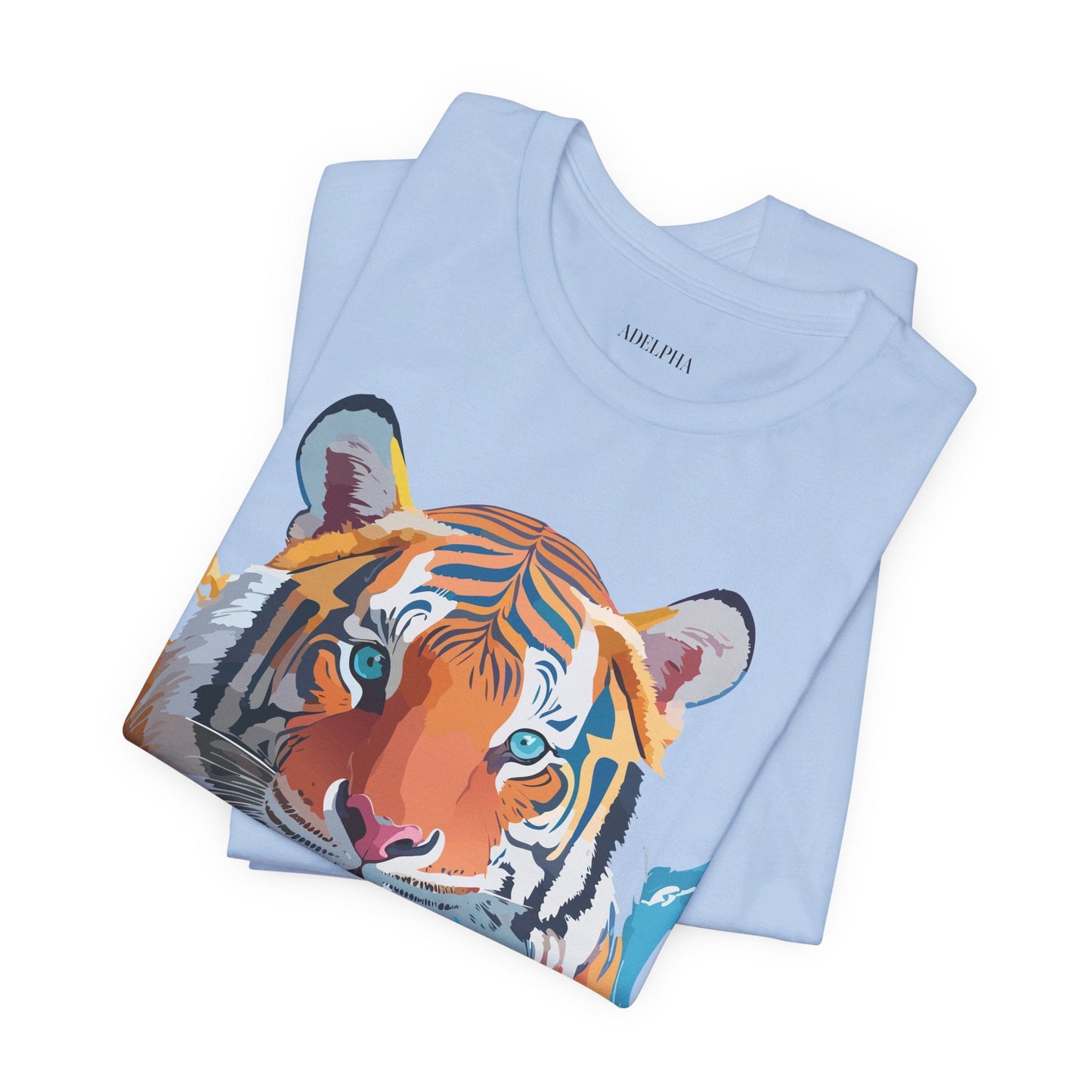Tiger Graphic Tee Adelpha Unisex Short Sleeve Vintage Inspired Shirt For Casual Wear