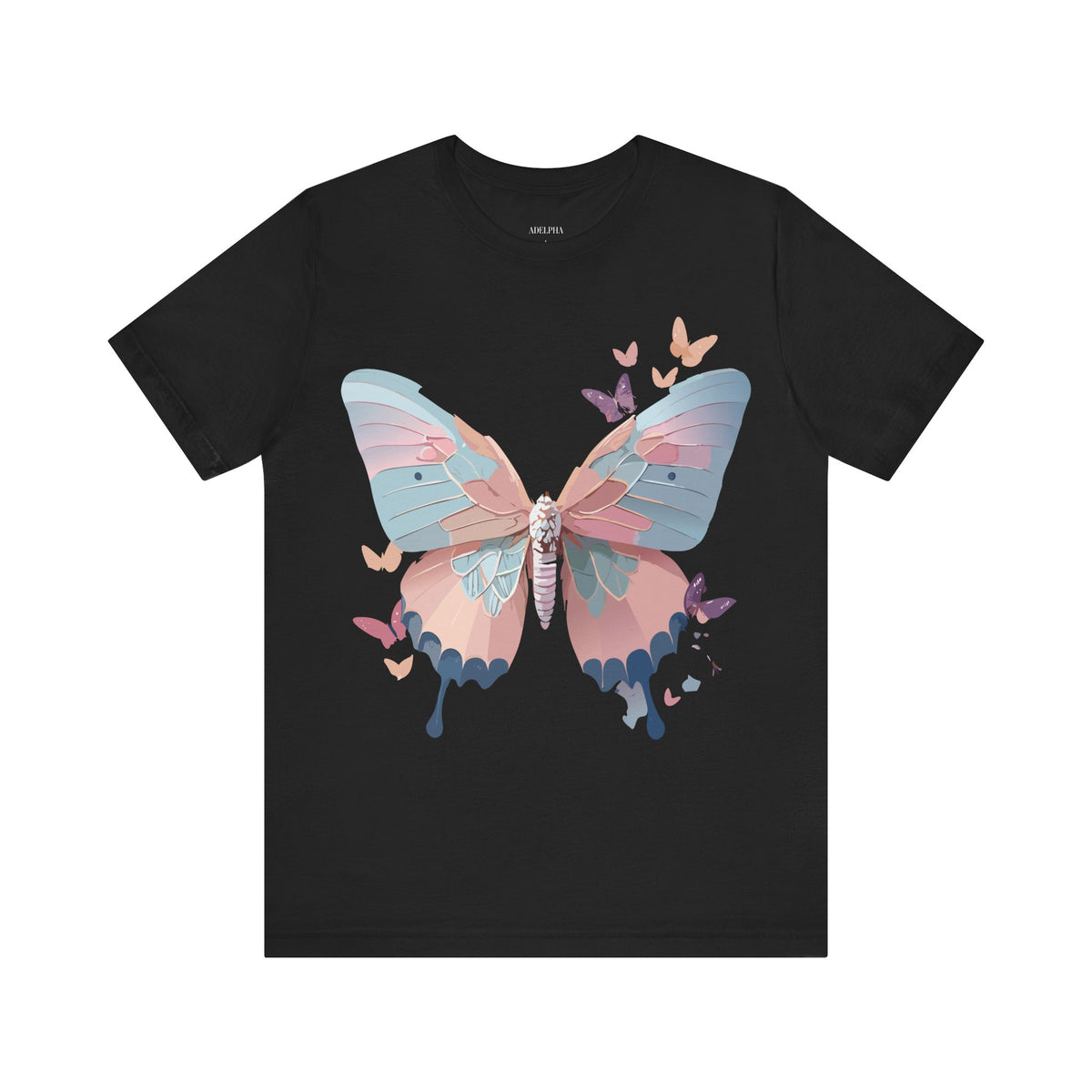 Butterfly Graphic Unisex Cotton Bella+Canvas Tee with Art Design n75