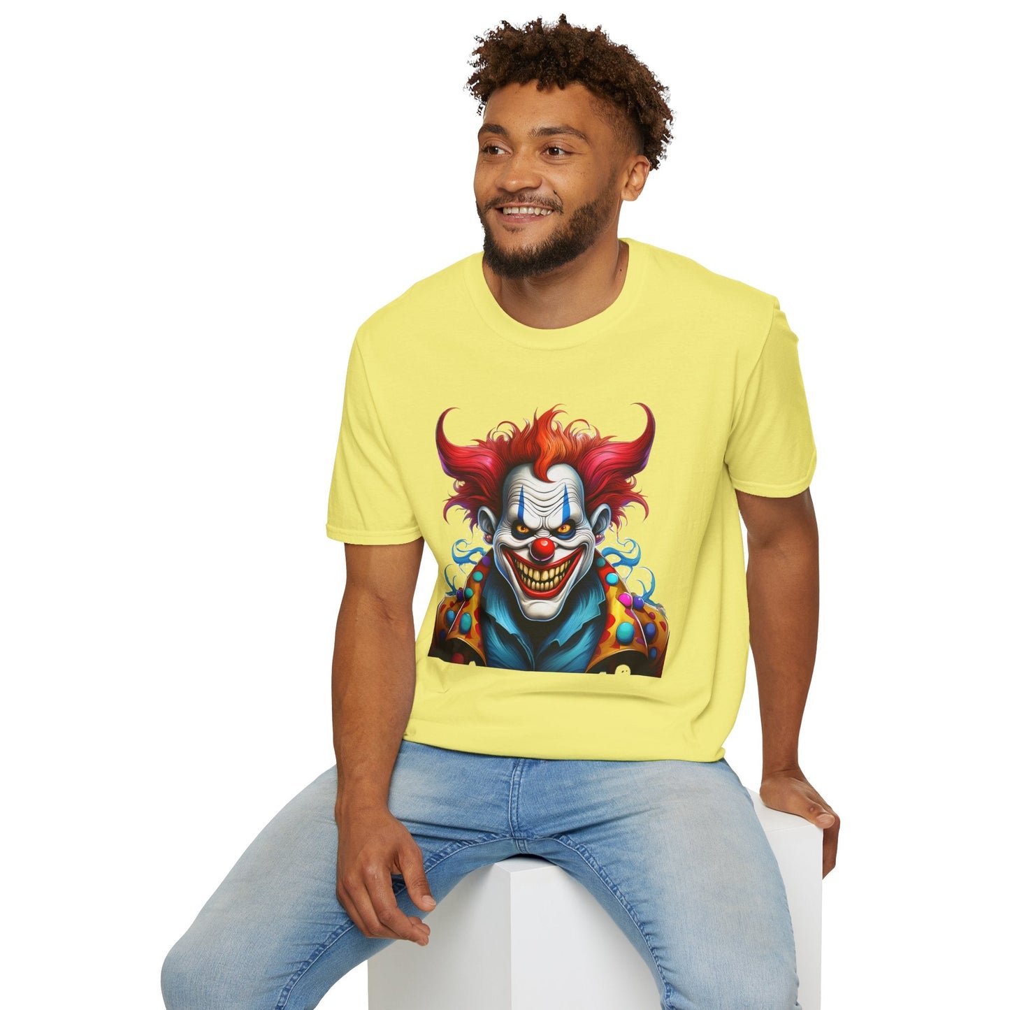 Clown Shirt Unisex Tee Circus Shirt Funny Man Shirt Scary Man Tee 100 Percent Cotton Gildan 64000
