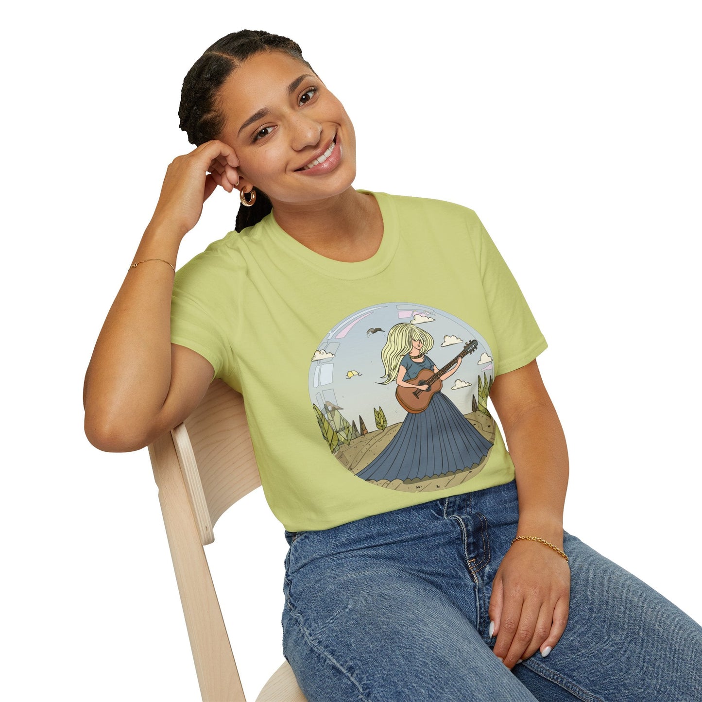 Womens Graphic T Shirt Art Design Tee Softstyle Cotton Ring-Spun Unisex Short Sleeve