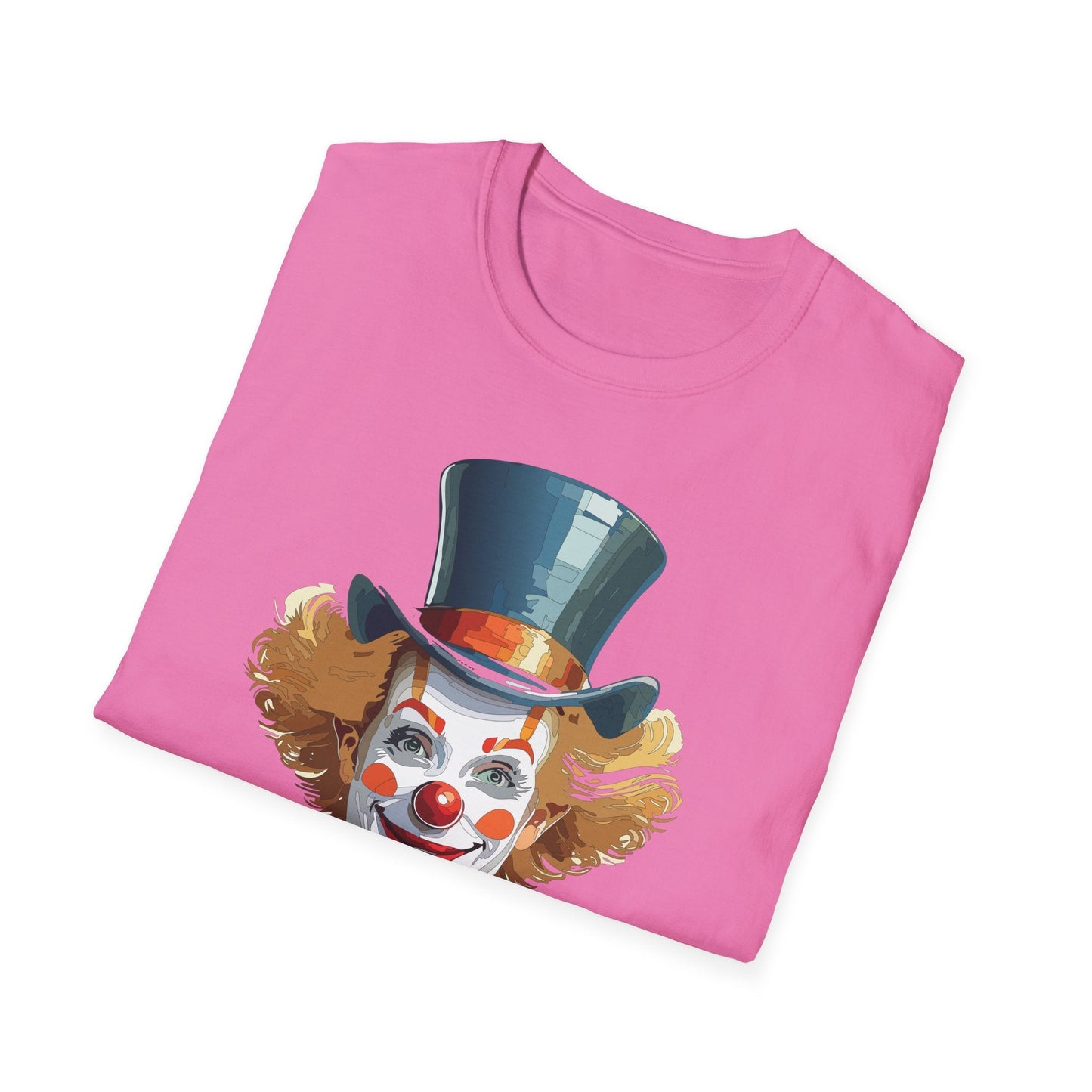 Funny Clown Shirt Unisex T Shirt Circus Style Tee With Scary Man Artwork Gildan 64000