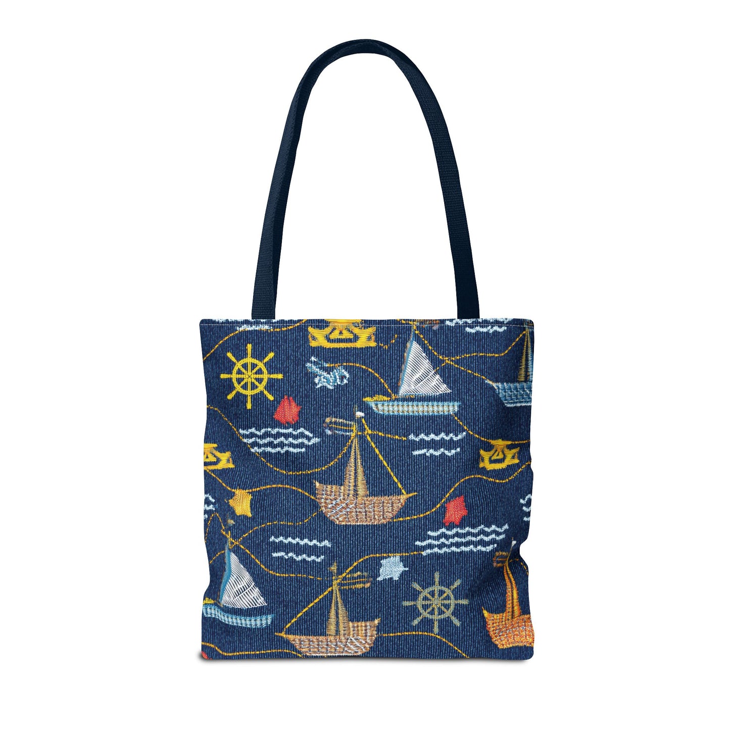 Denim Fabric Imitation Print Unisex Canvas Bag Poly Spun 3 Sizes Tote Bag 182-13