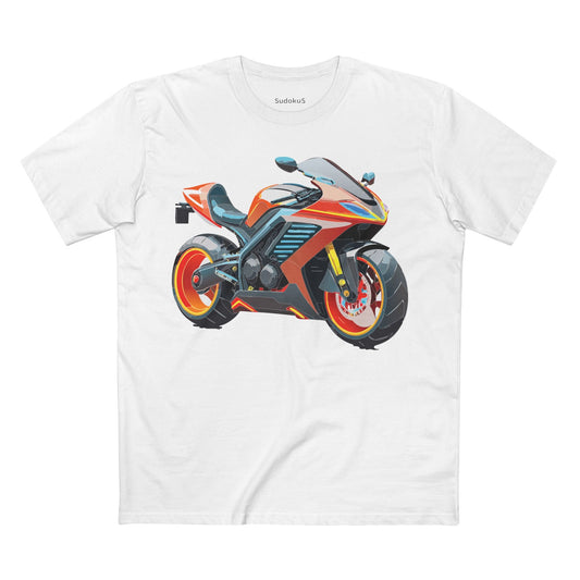 Moto Bike Graphic Unisex 100 Cotton Staple Tee 32