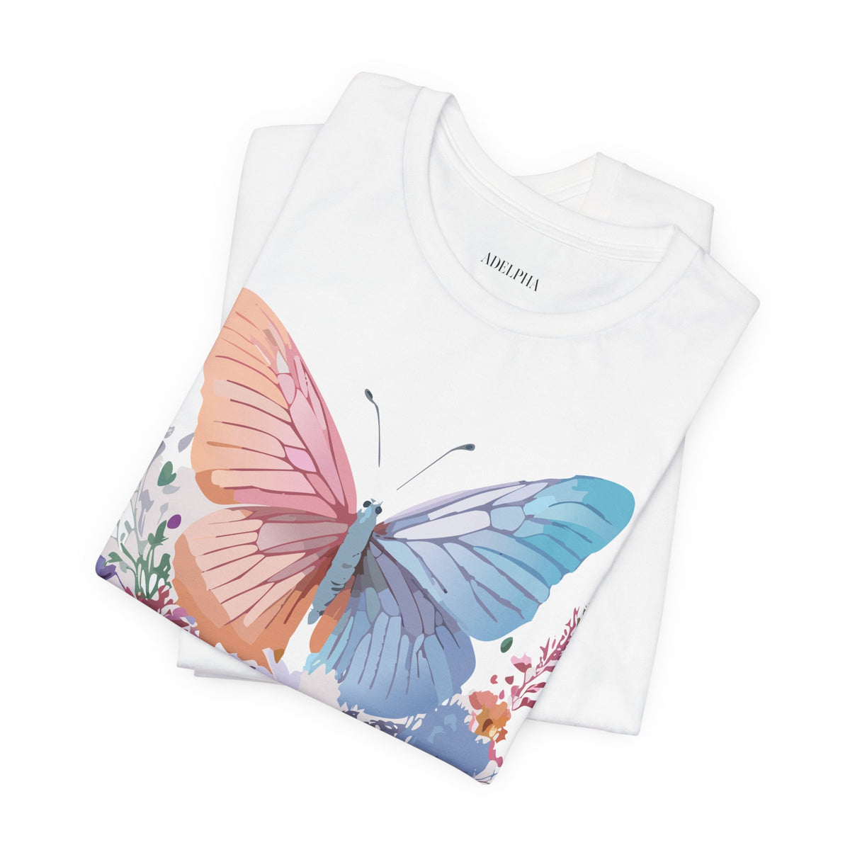 Butterfly Graphic Unisex Cotton Bella+Canvas Tee with Art Design n30