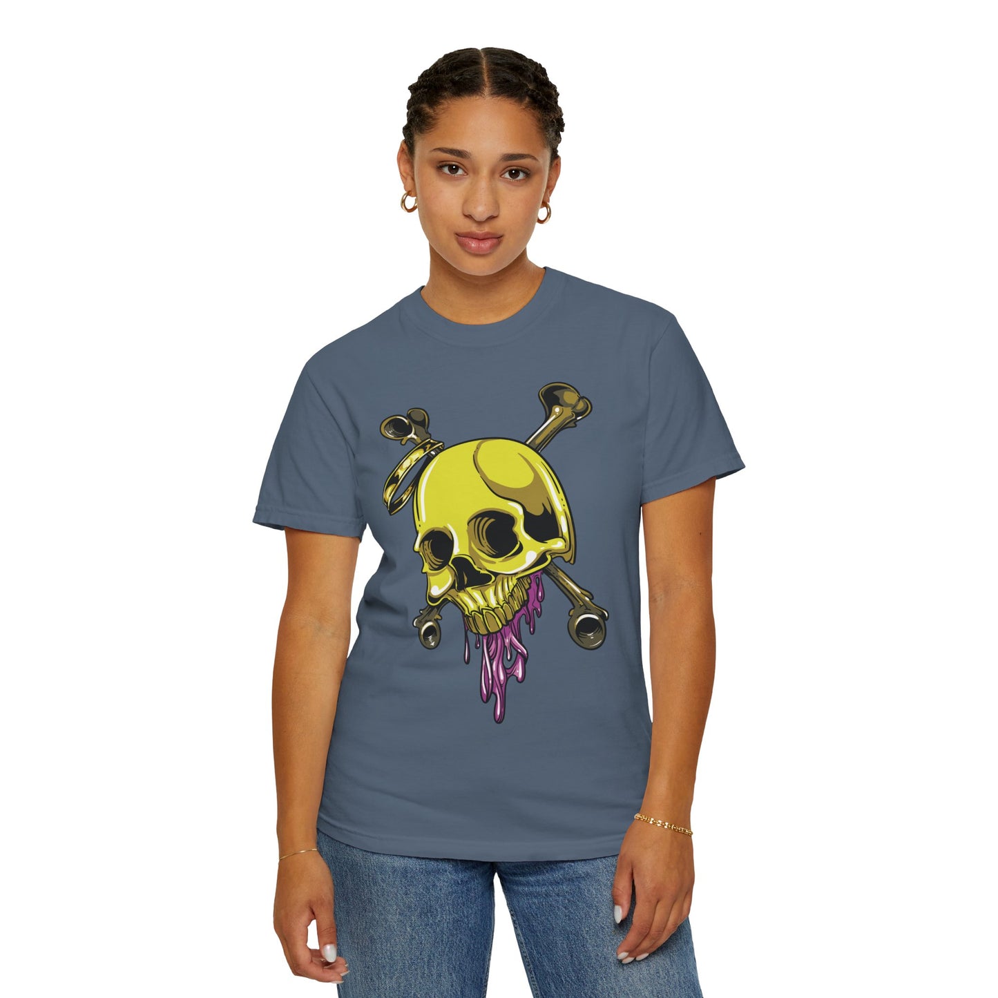 Unisex Cotton Tee Shirt with Skull