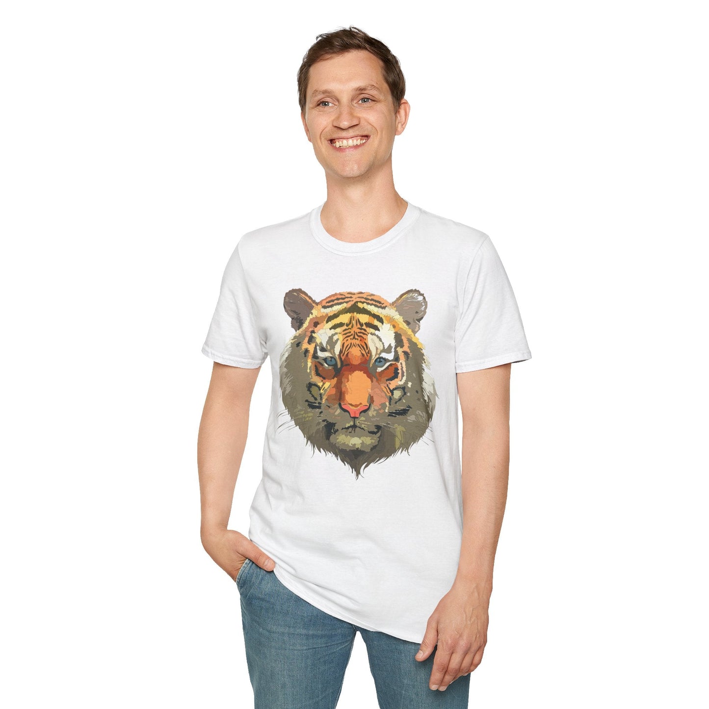 Unisex Tiger Shirt Gildan Softstyle 64000 Cotton Tee For Everyday Comfort