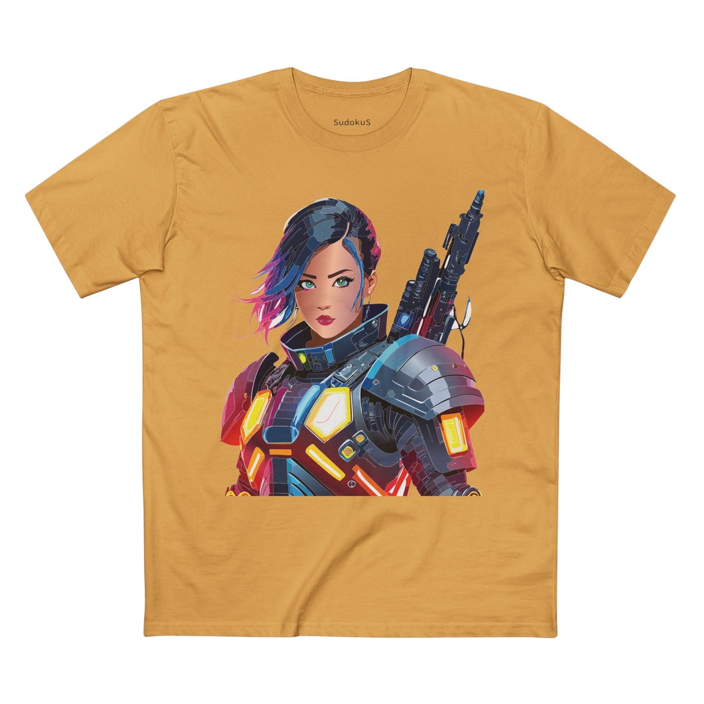 Army-woman Graphic Unisex 100 Cotton Staple Tee 14