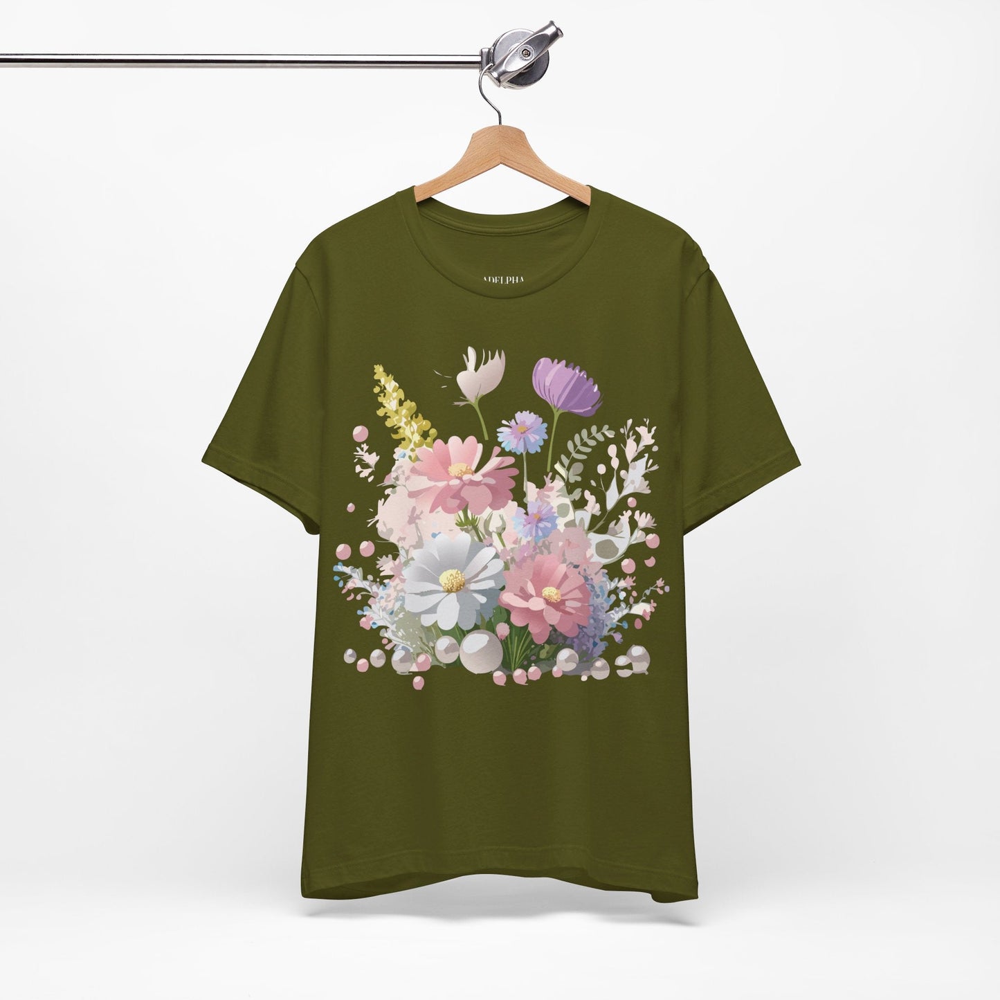 Adelpha Floral Graphic T Shirt Unisex Jersey Short Sleeve Art Design Vintage Inspired Premium
