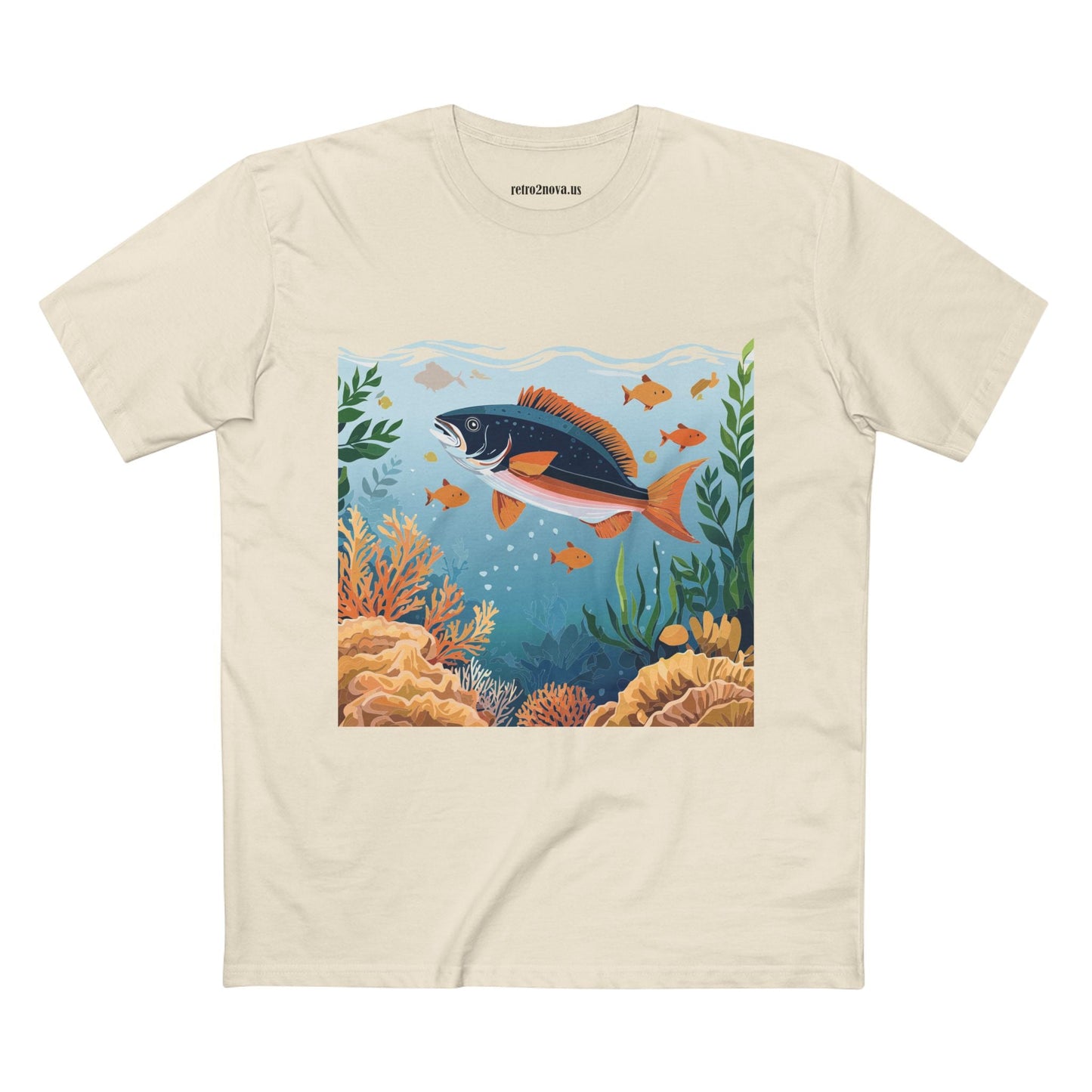 Ocean Shirt Unisex Premium Cotton Tee With Original Art Design From Retro2Nova Art Collection