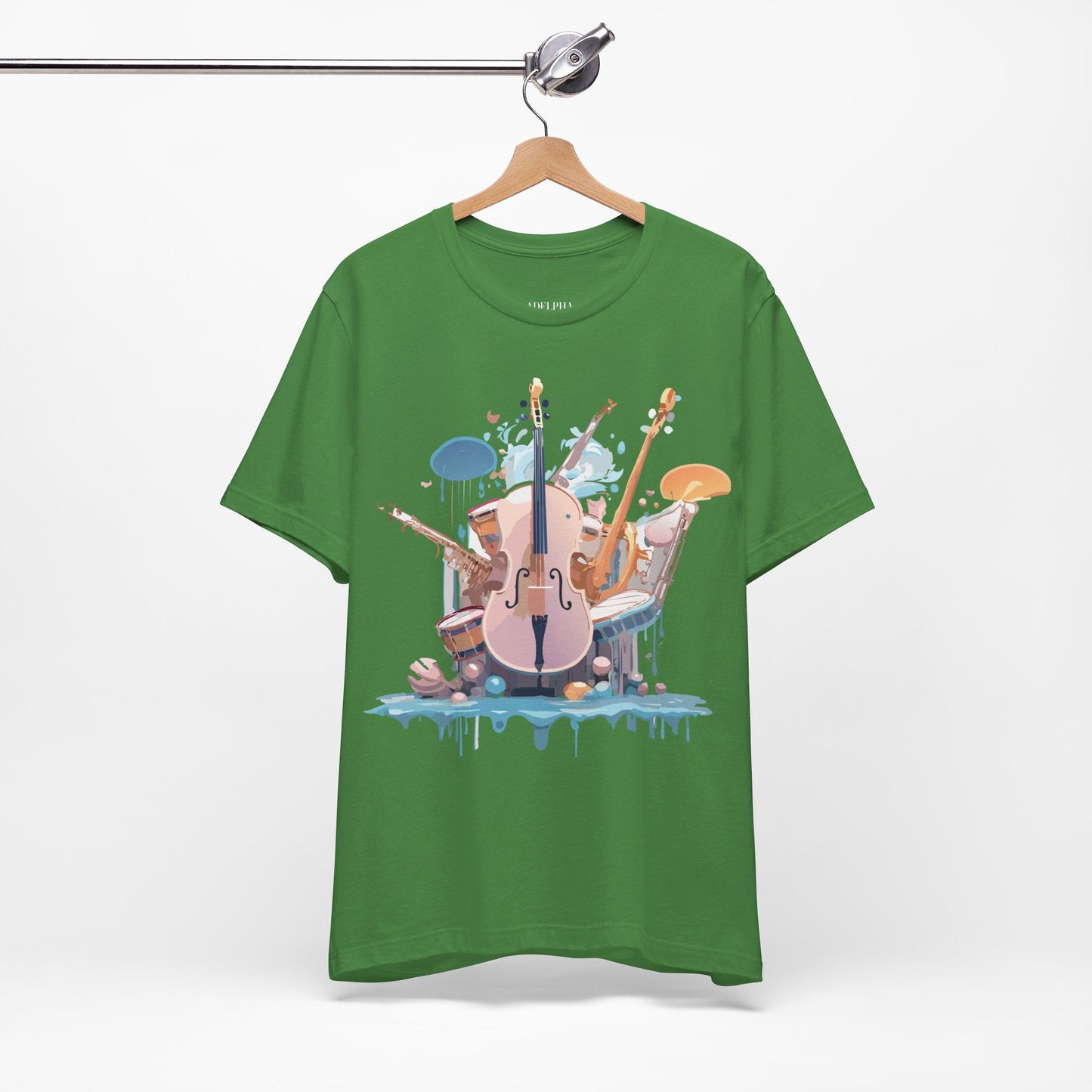 Music Graphic Unisex 100 Cotton Vintage Art with Musical Elements Tee 81