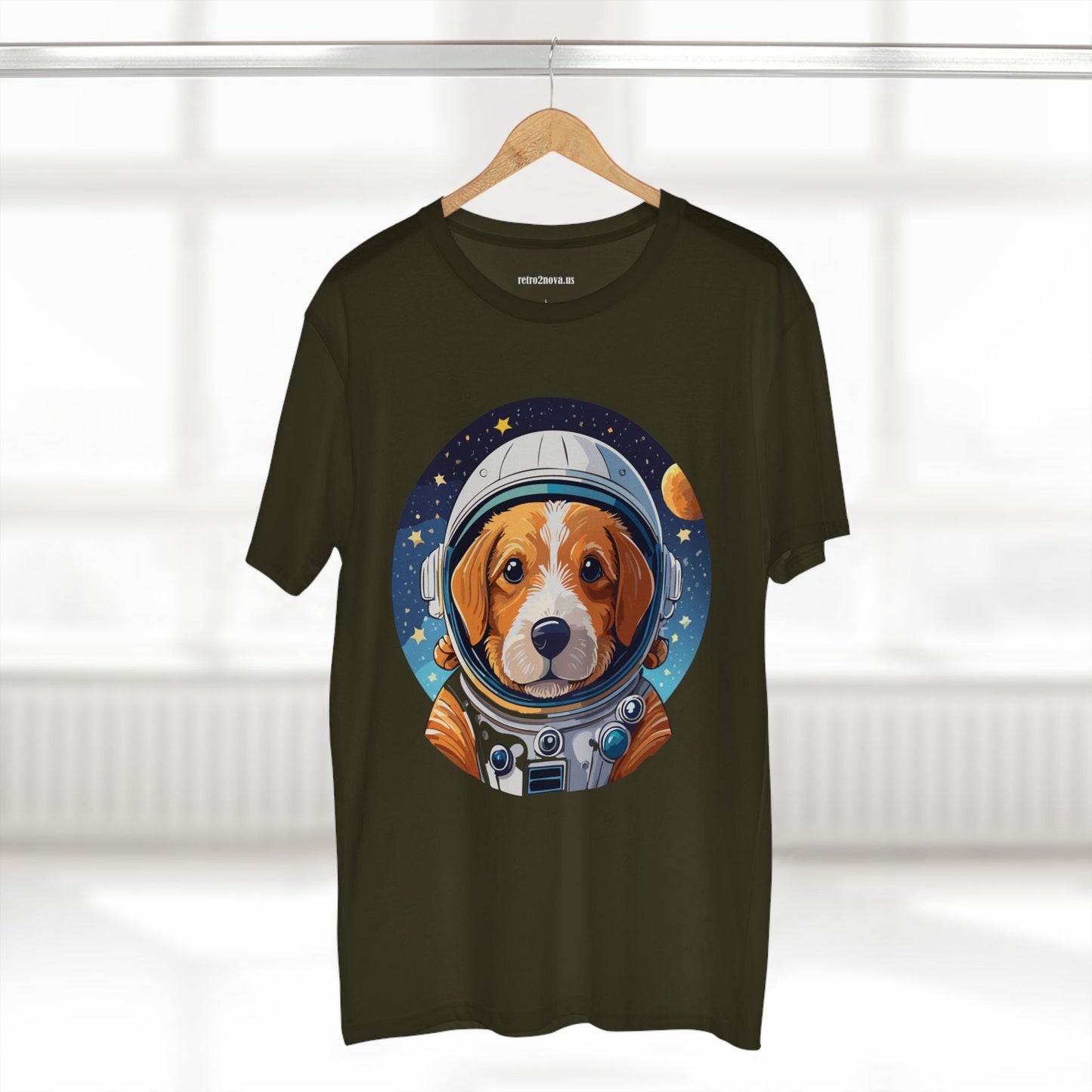 Unisex Dog Art Shirt Premium Cotton Tee With Original Retro2Nova Design From Art Collection For Everyday Comfort