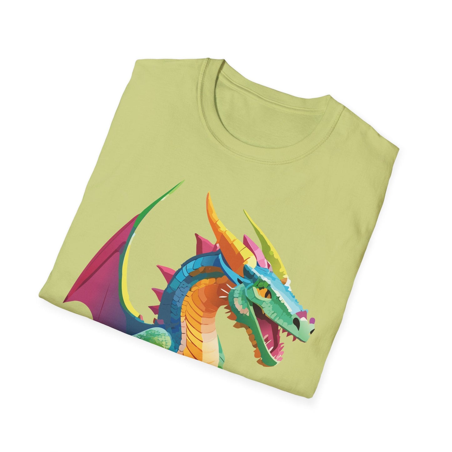Unisex Dragon Graphic Tee Softstyle Short Sleeve T Shirt Made From Ring Spun Cotton