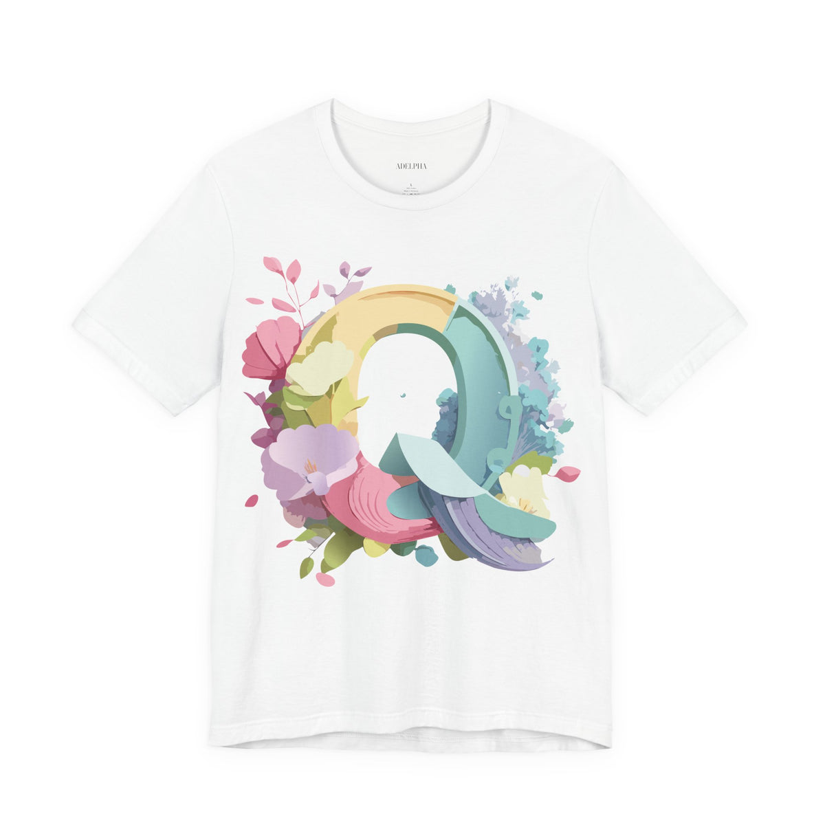 Letter Q Graphic Unisex Cotton Bella+Canvas Tee with Art Letter Design