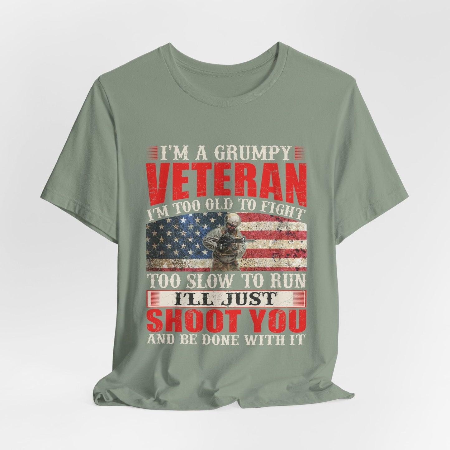 Army Veteran Patriotic Graphic Design Unisex Cotton T-Shirt v38