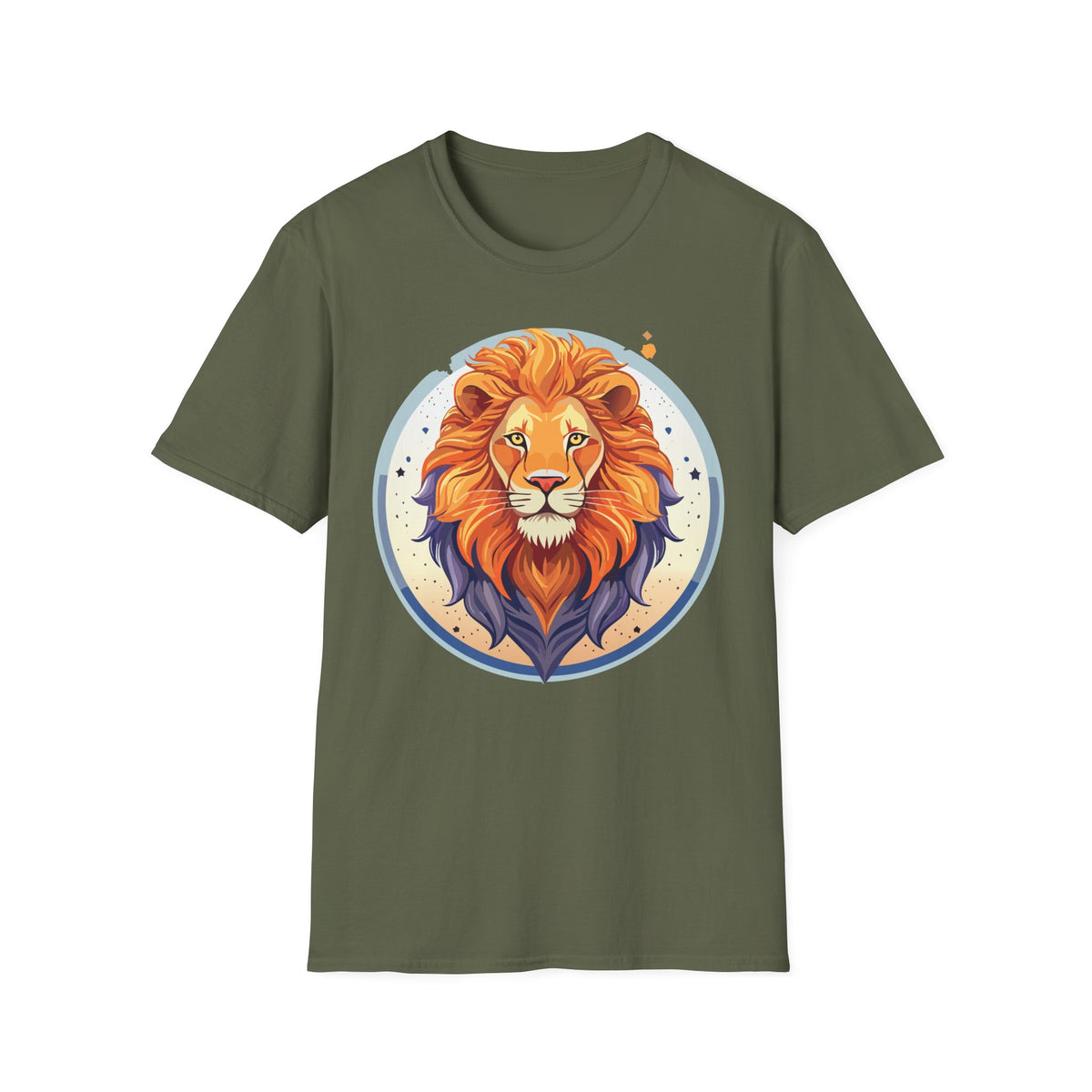 Majestic Lion Portrait T-Shirt | Colorful Retro Lion Graphic Tee