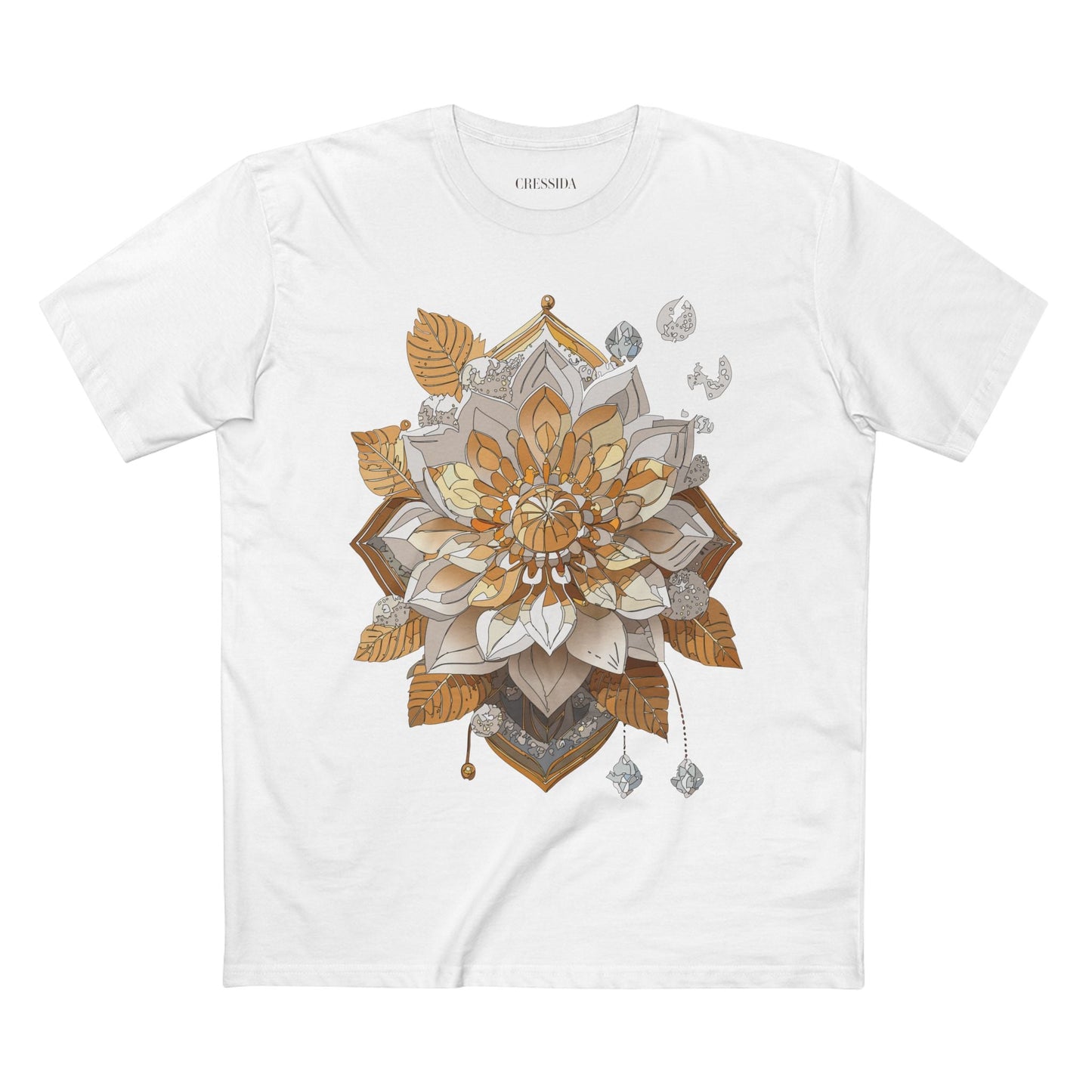 Floral Graphic T-Shirt Unisex 100 Cotton Art Design with Antique Flowers Tee 8