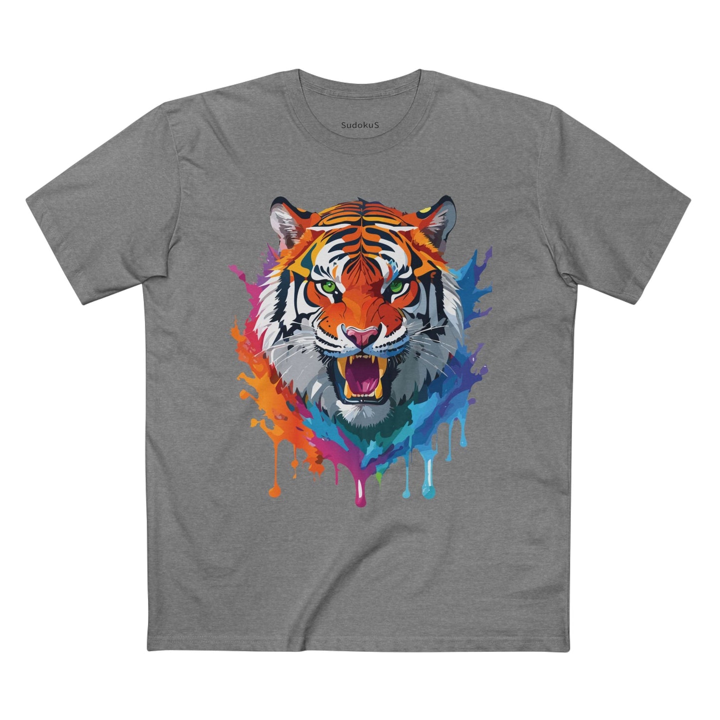 Tiger Graphic Unisex 100 Cotton Staple Tee with Animal Design Artwork 33