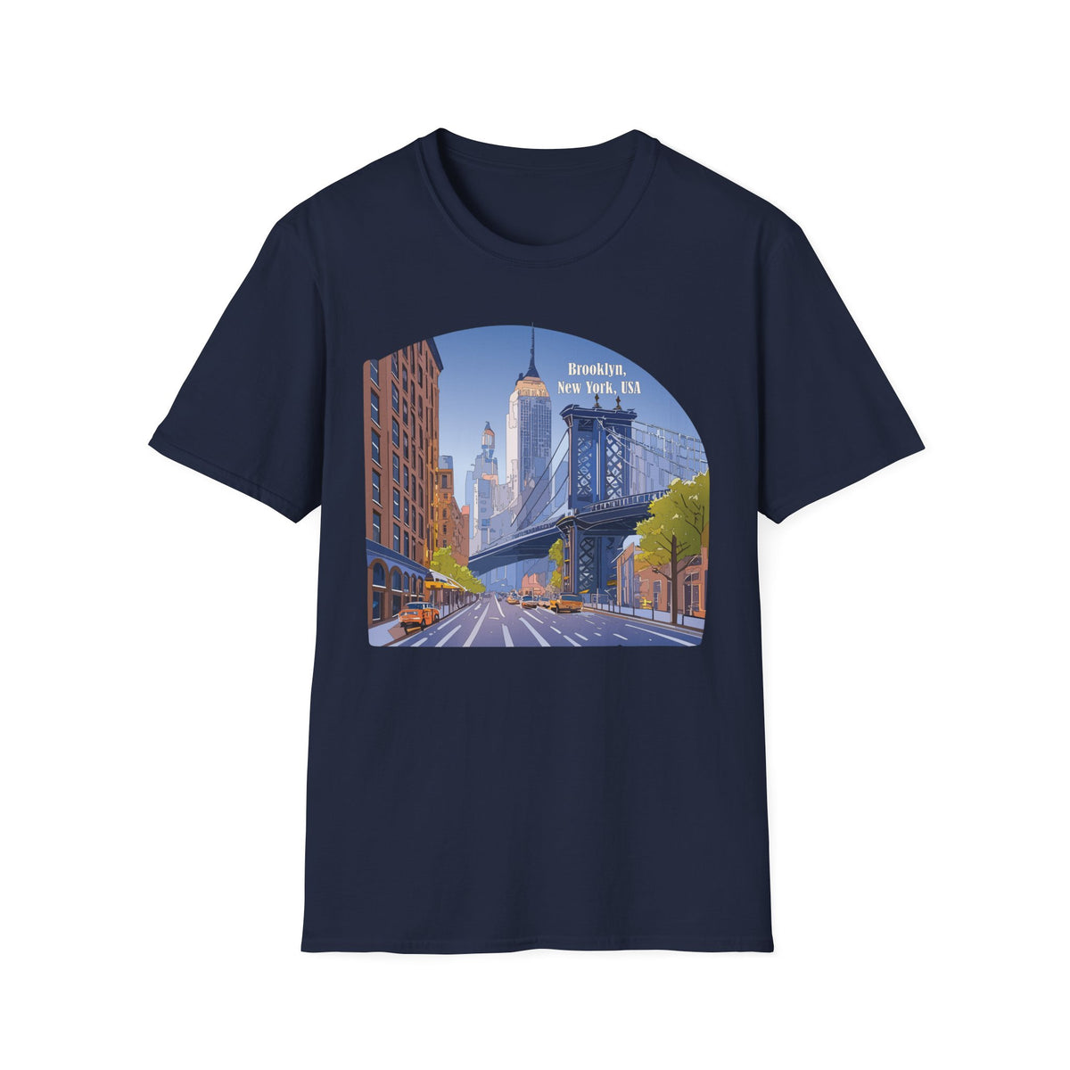 Brooklyn New York Skyline T-Shirt | Manhattan Bridge Cityscape