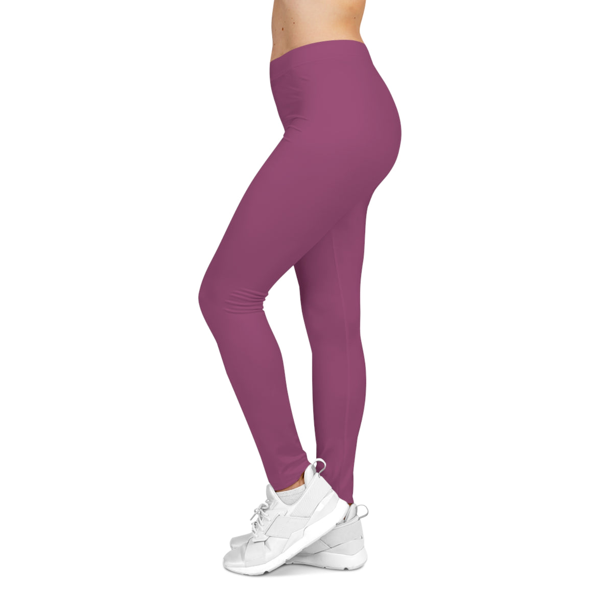 Berry Blush Pink Color Women's Poly-Span Casual Leggings XS-2XL