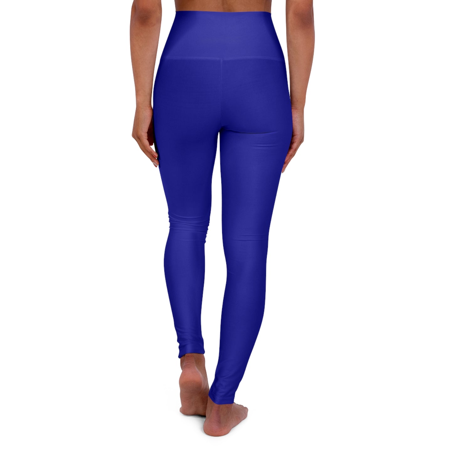 High-Waisted Electric Navy Yoga Leggings Women's Seamless Poly-Span Stretchy Solid Royal Blue Activewear Pants