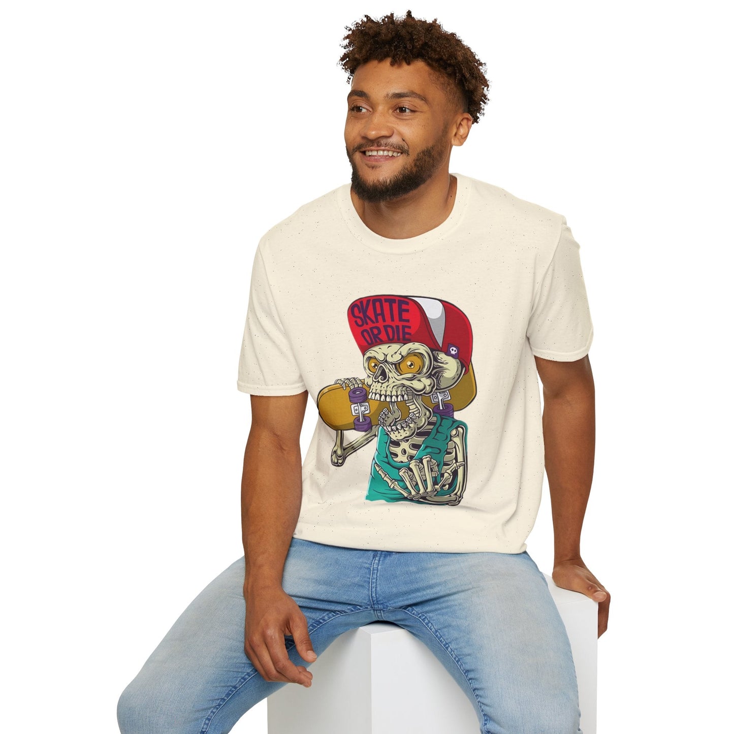 Skull T Shirt Skeleton Tee Unisex Softstyle Cotton Gildan 64000 Graphic Tee For Everyday Wear