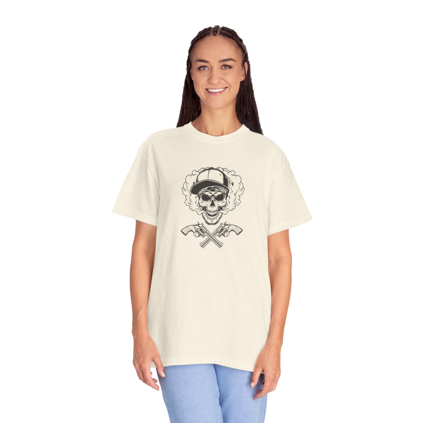 Unisex Cotton Tee Shirt with Skull