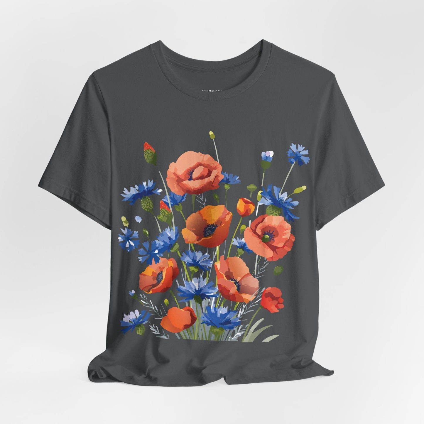 Unisex Floral Shirt Floral Print Tee Lightweight Breathable Fabric Short Sleeve Casual Wear