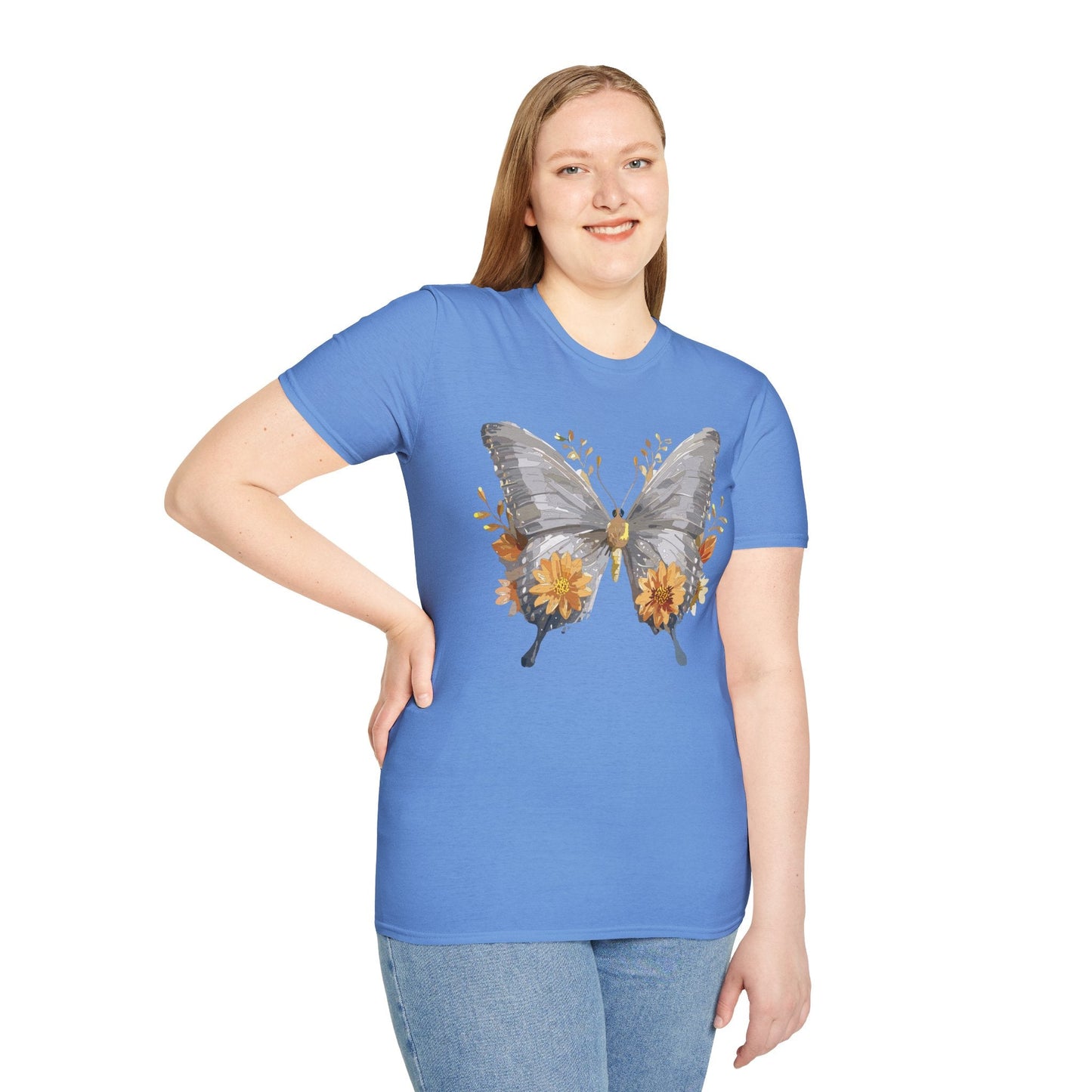 Butterfly T Shirt For Unisex Gildan Softstyle 64000 Cotton Comfort Monarch Design Tee