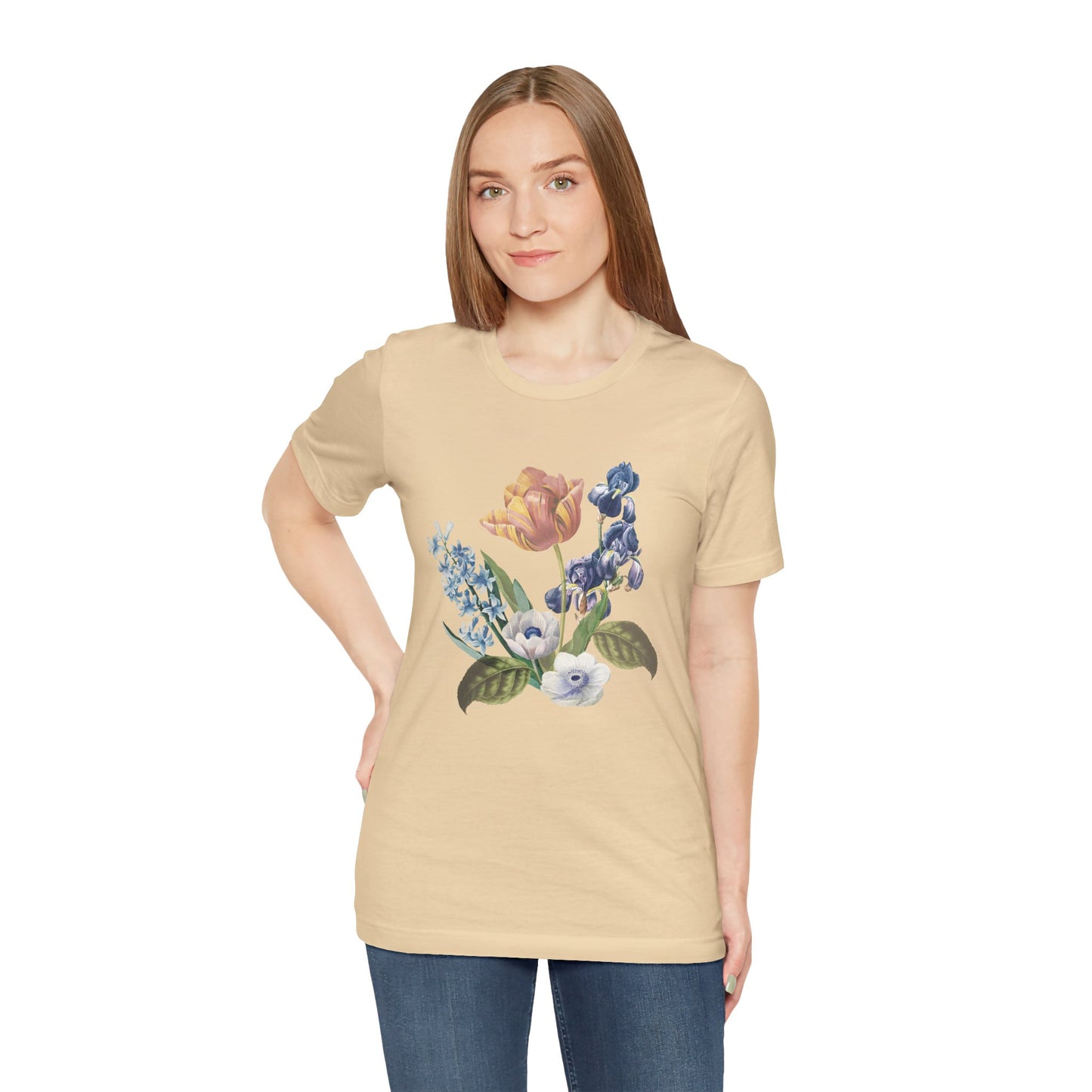 Cotton Tee Shirt with Floral Prints