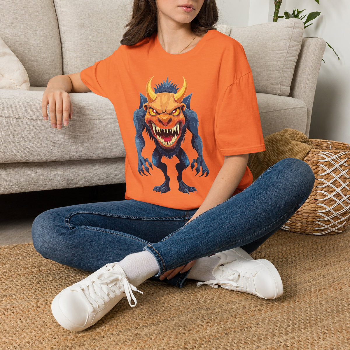 Demon Monster Graphic T-Shirt Cartoon Graphic Tee Unisex 100 Cotton Gildan T-Shirt