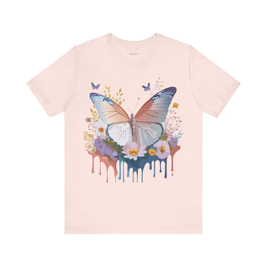 Butterfly Graphic Unisex Cotton Bella+Canvas Tee with Art Design n106