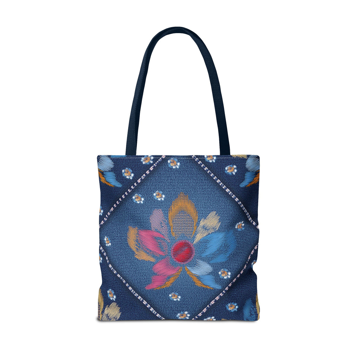 Denim Fabric Imitation Print Unisex Canvas Bag Poly Spun 3 Sizes Tote Bag 159-14